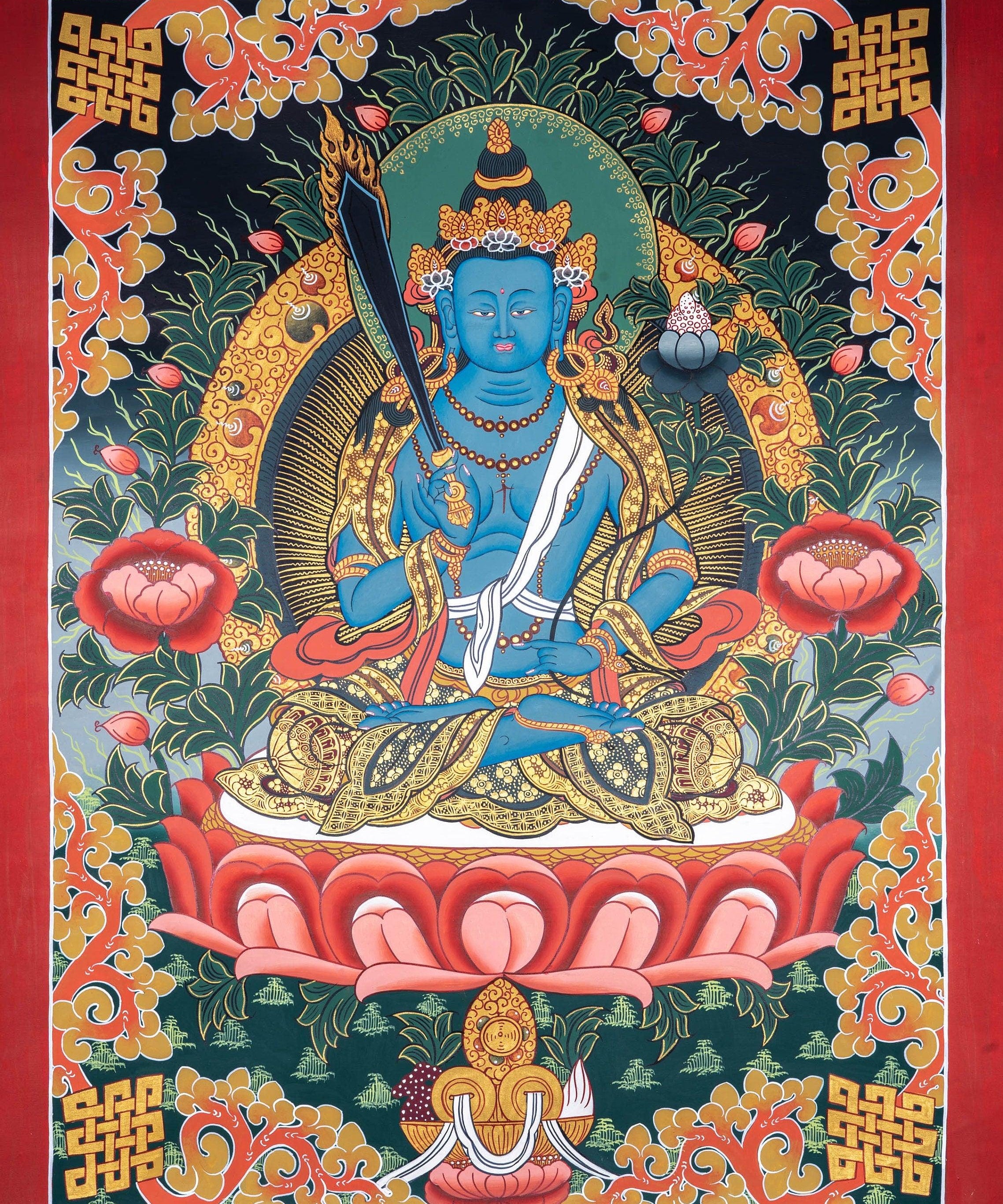 Blue healing medicine buddha chinses style