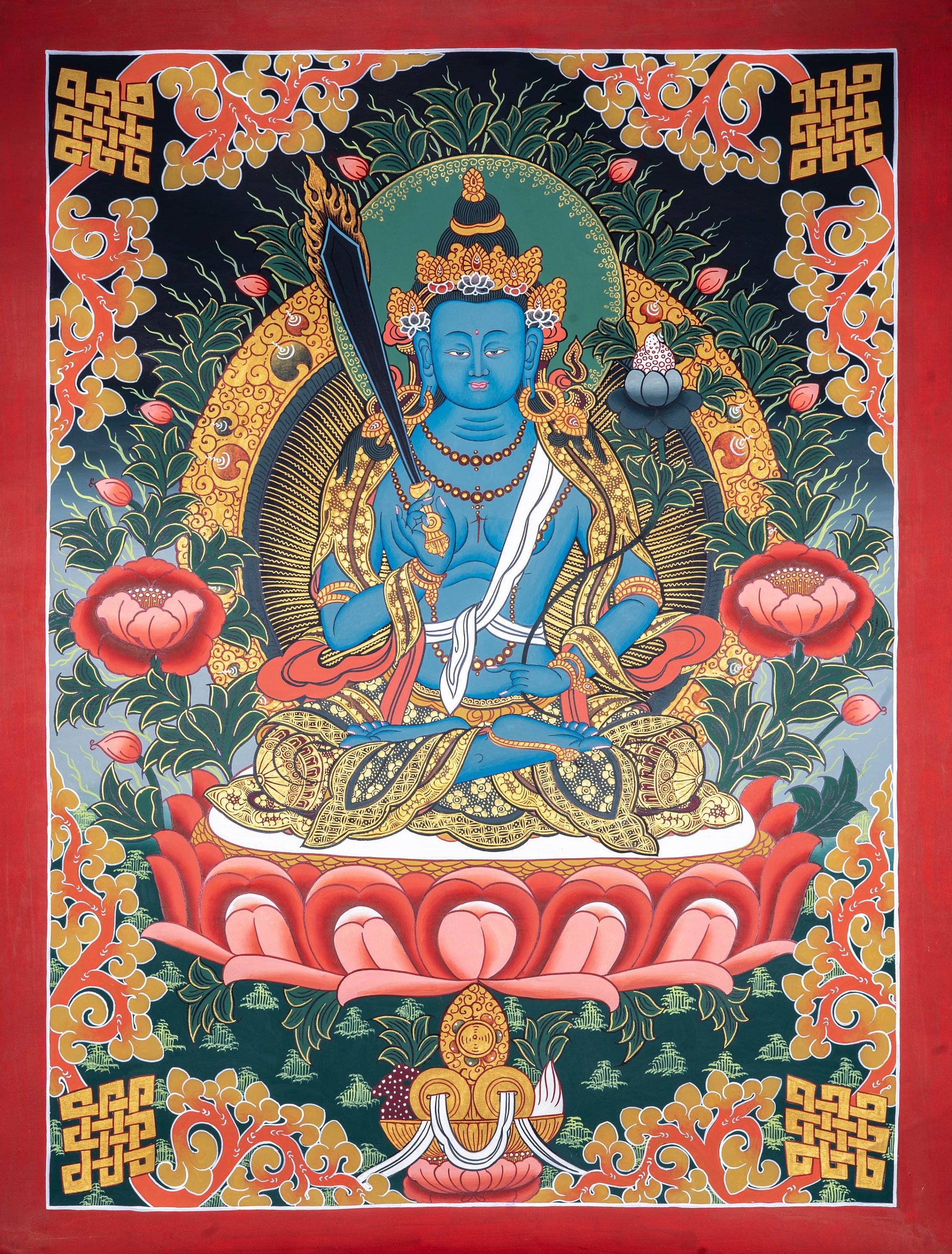 Blue healing medicine buddha chinses style
