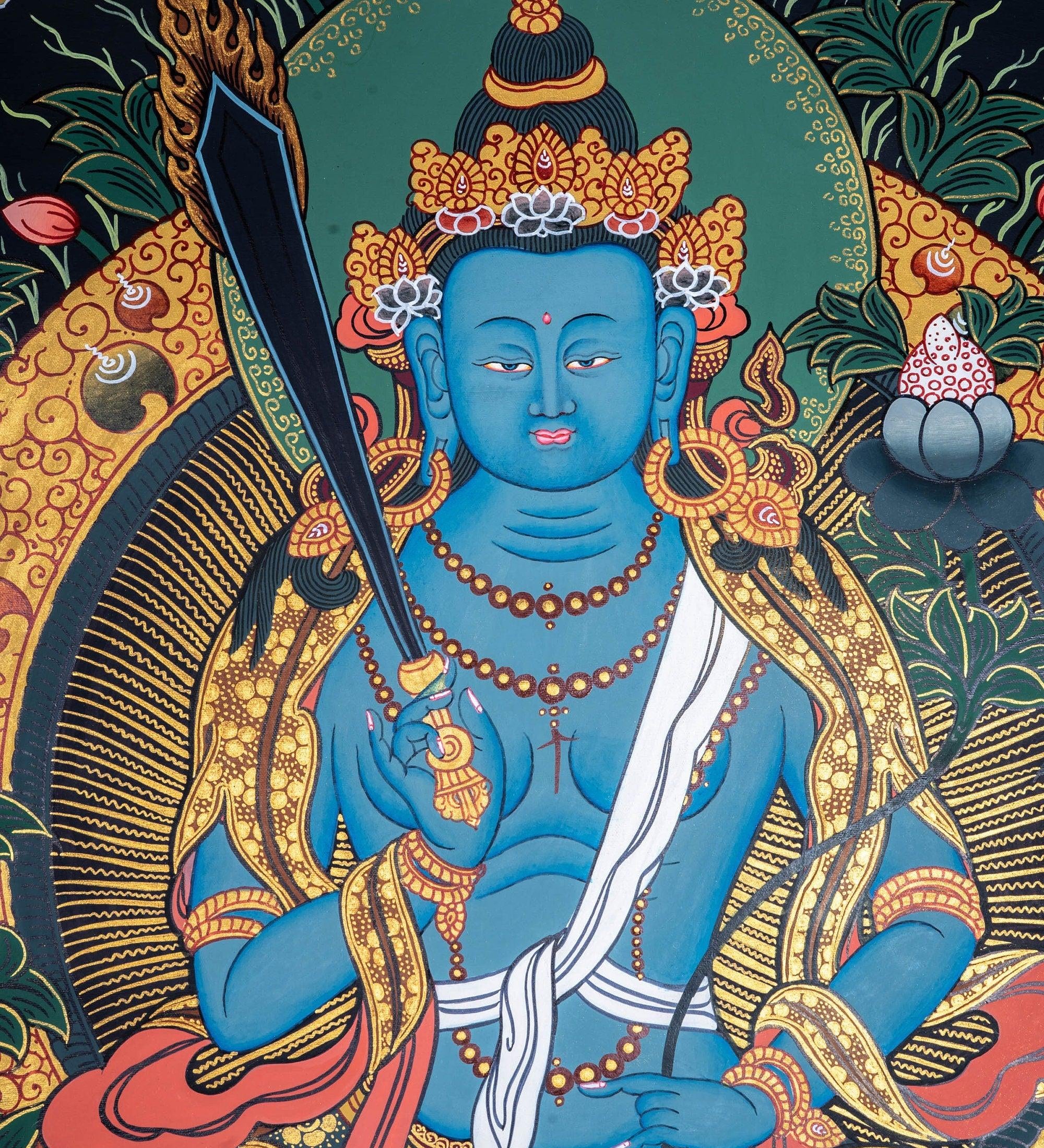 Blue healing medicine buddha chinses style