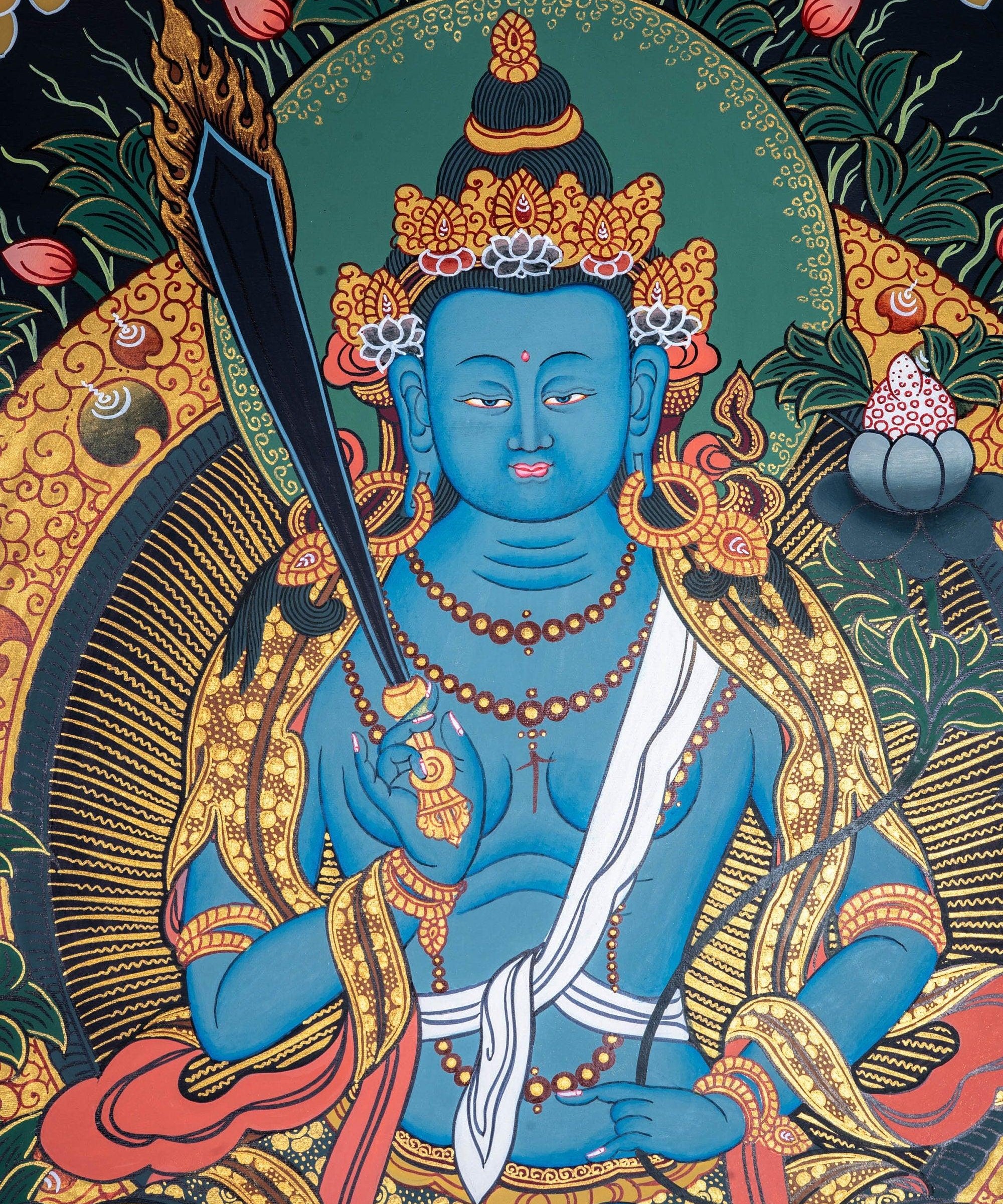 Blue healing medicine buddha chinses style