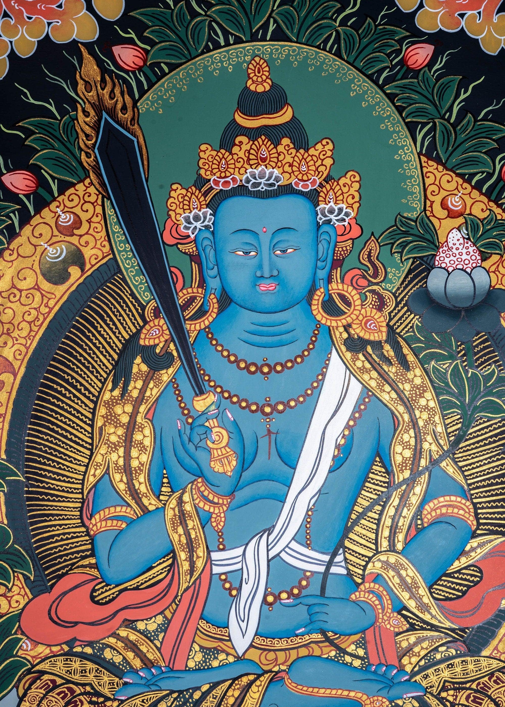 Blue healing medicine buddha chinses style