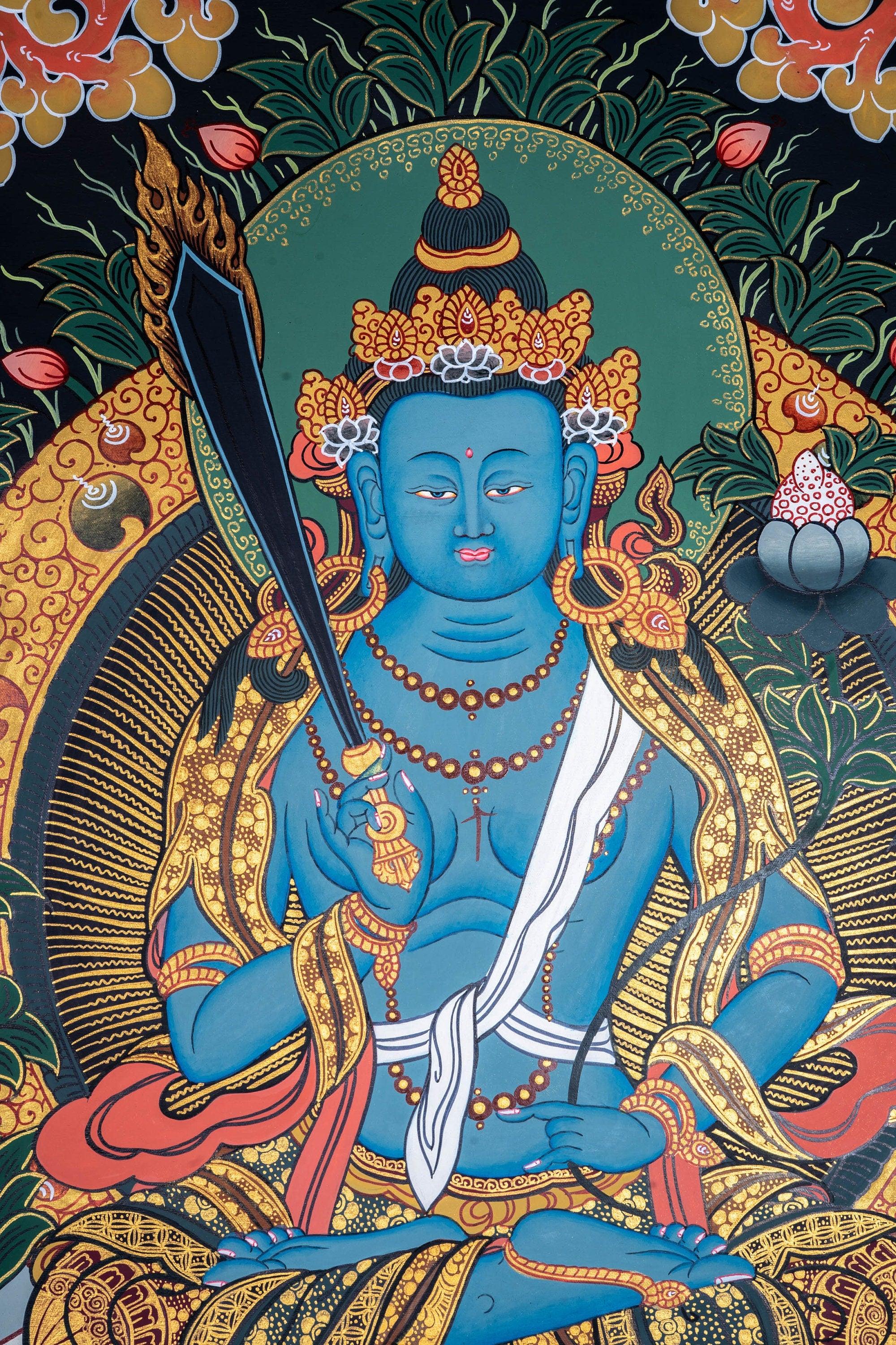 Blue healing medicine buddha chinses style