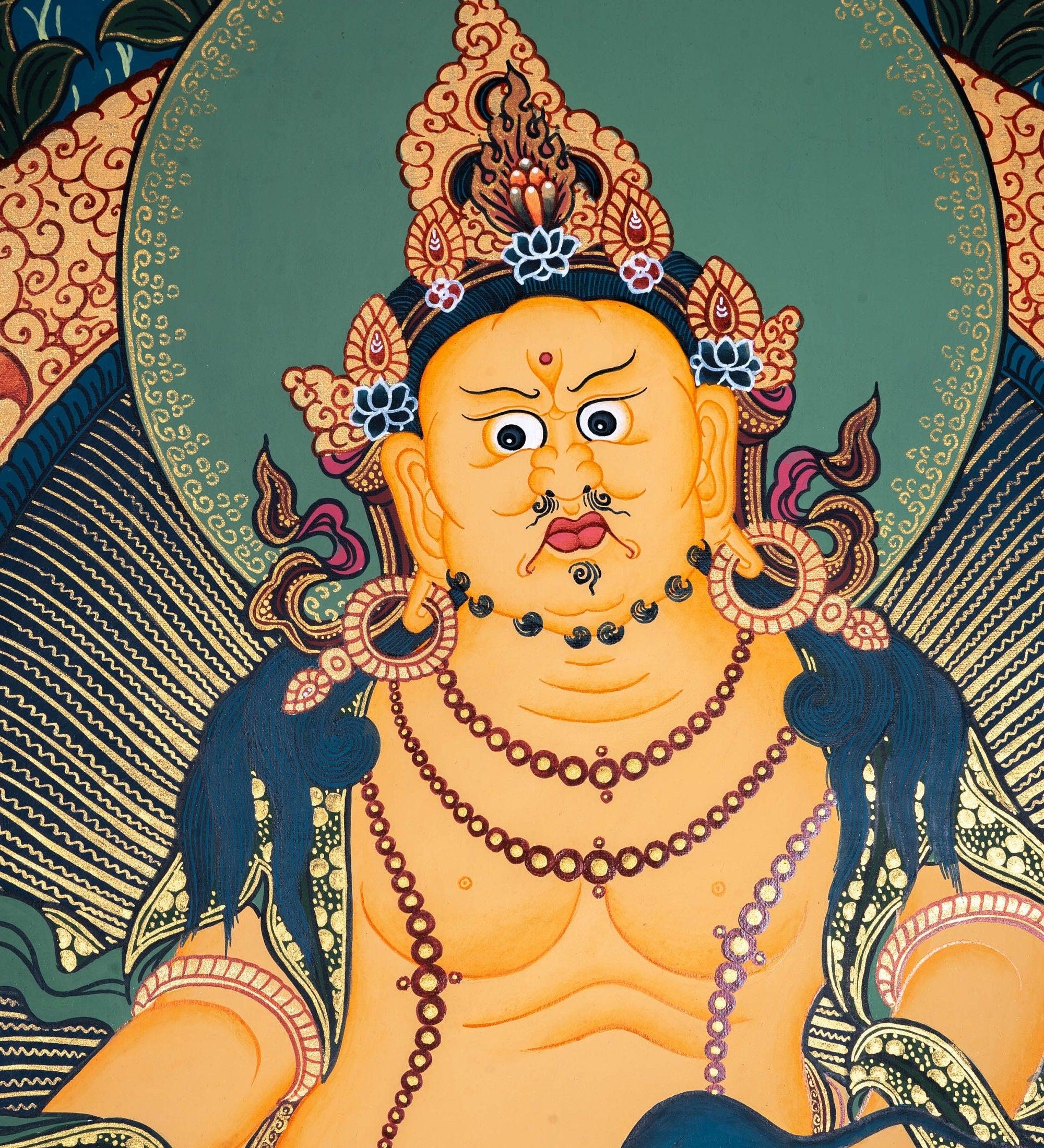 Zambala the god of wealth and fortune thangka painting