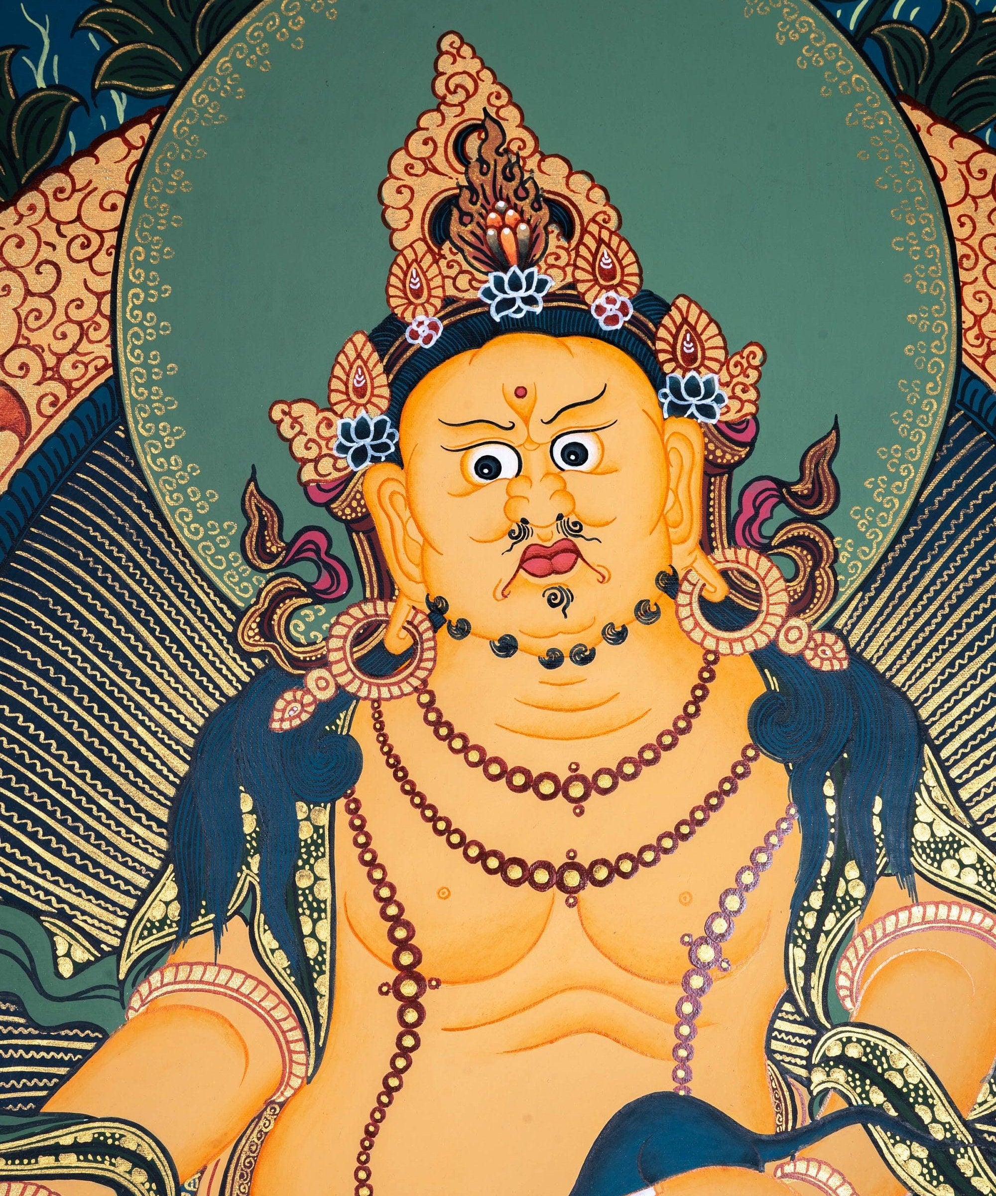 Zambala the god of wealth and fortune thangka painting