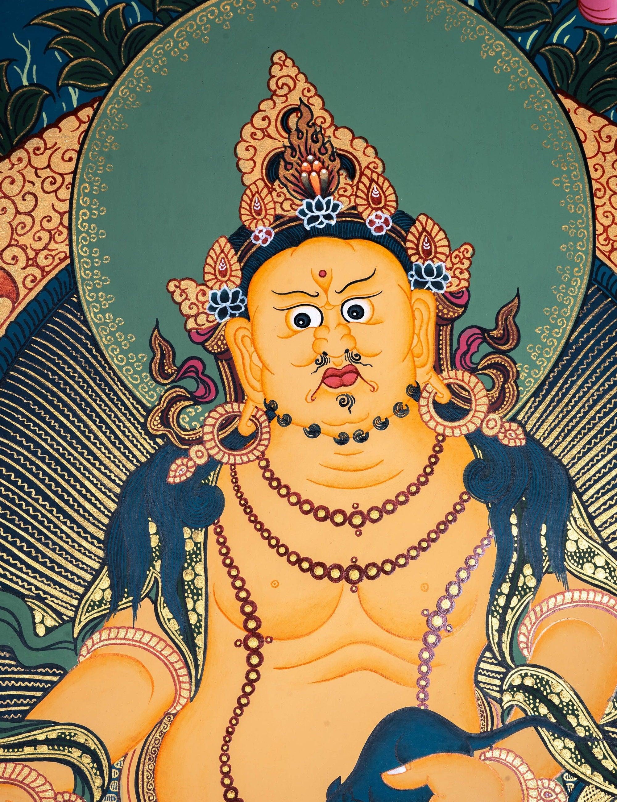 Zambala the god of wealth and fortune thangka painting