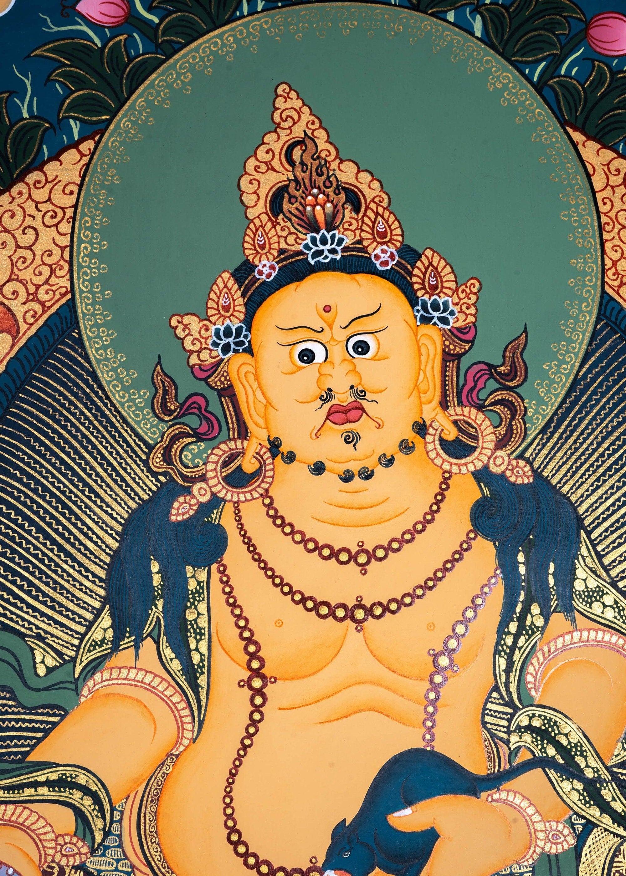 Zambala the god of wealth and fortune thangka painting