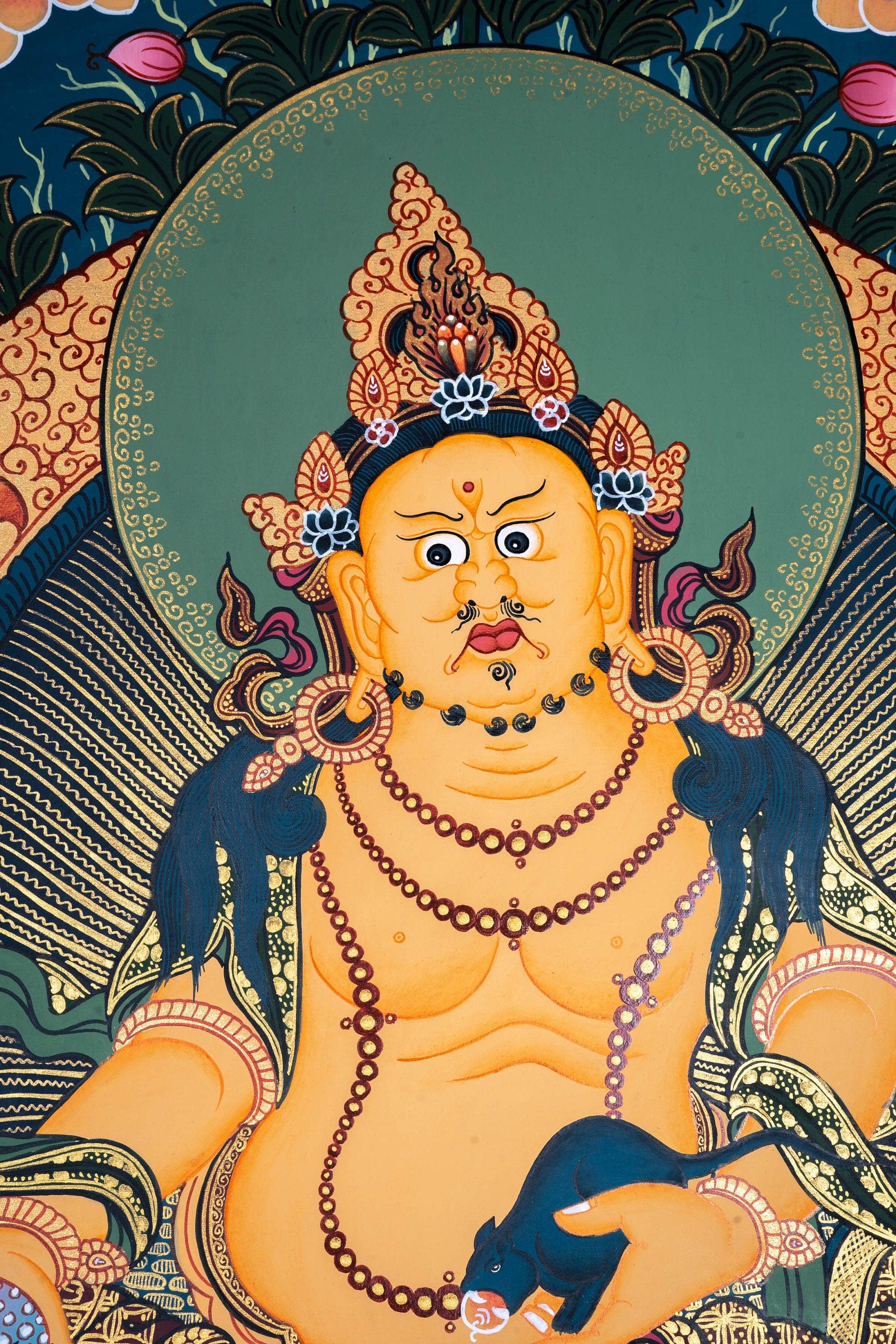 Zambala the god of wealth and fortune thangka painting