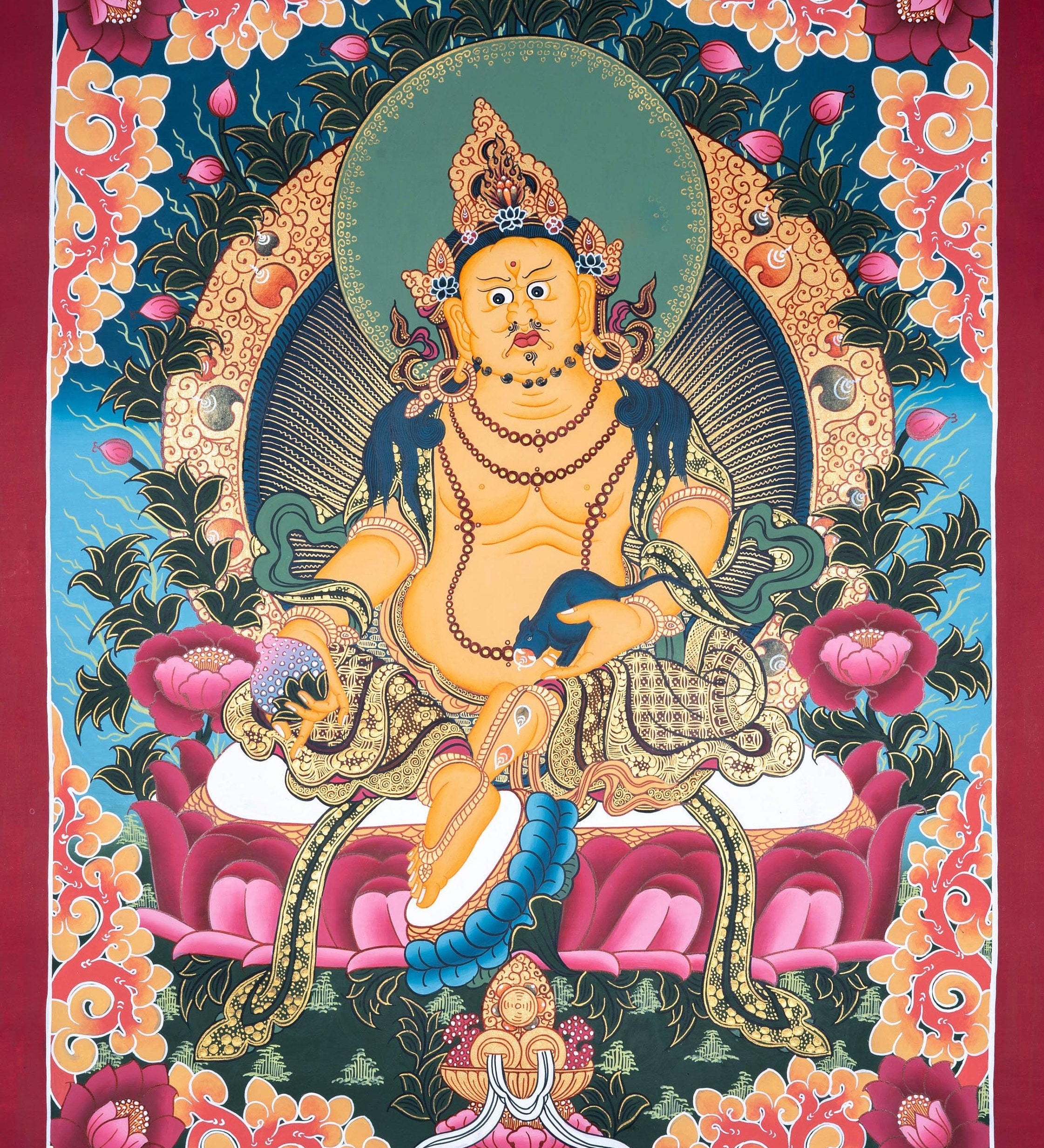 Zambala the god of wealth and fortune thangka painting