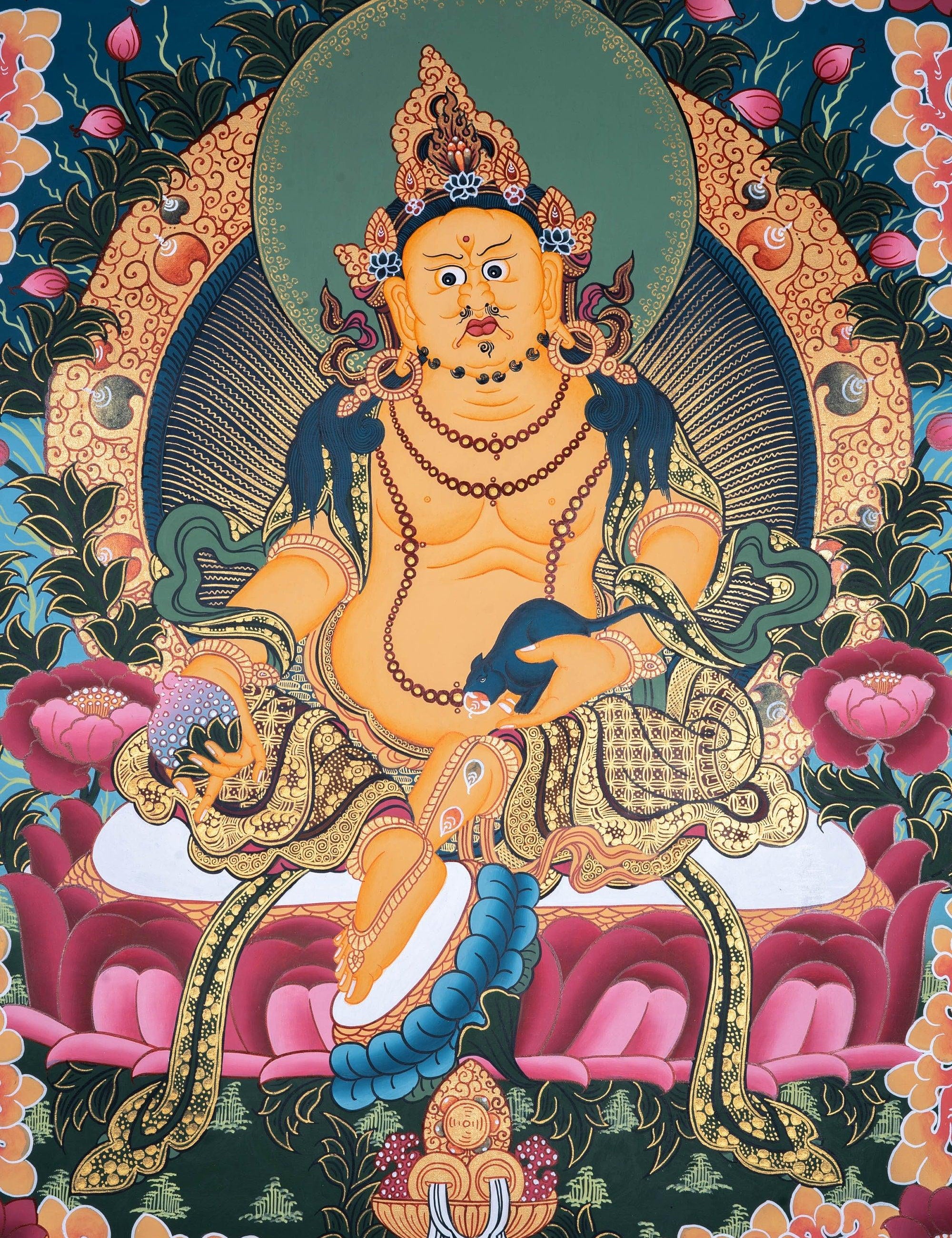 Zambala the god of wealth and fortune thangka painting