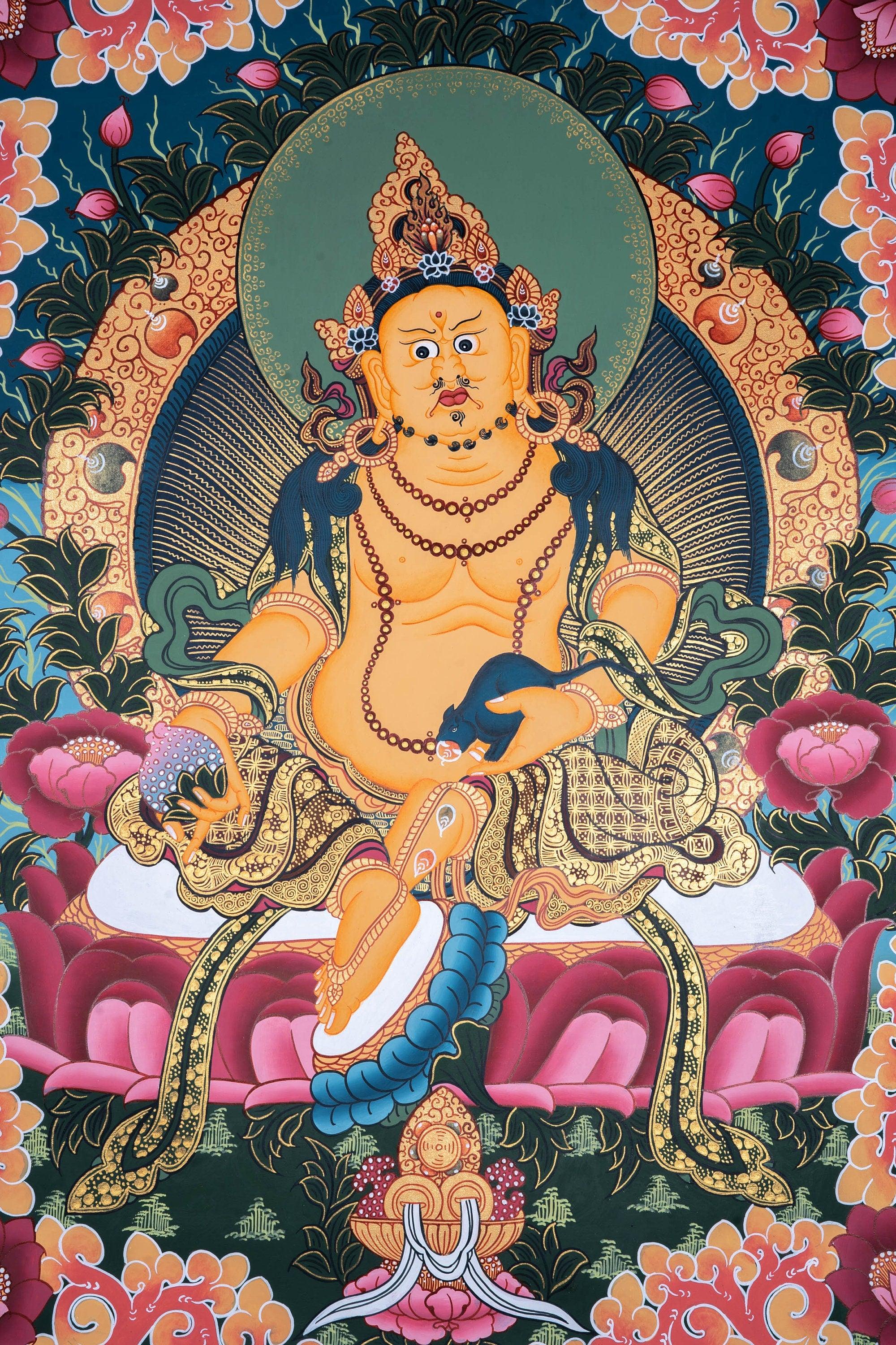 Zambala the god of wealth and fortune thangka painting