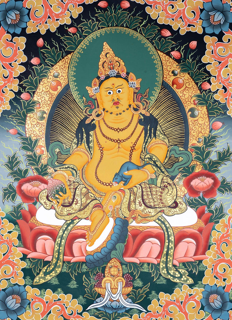 zambala the fortune of wealth thangka painting