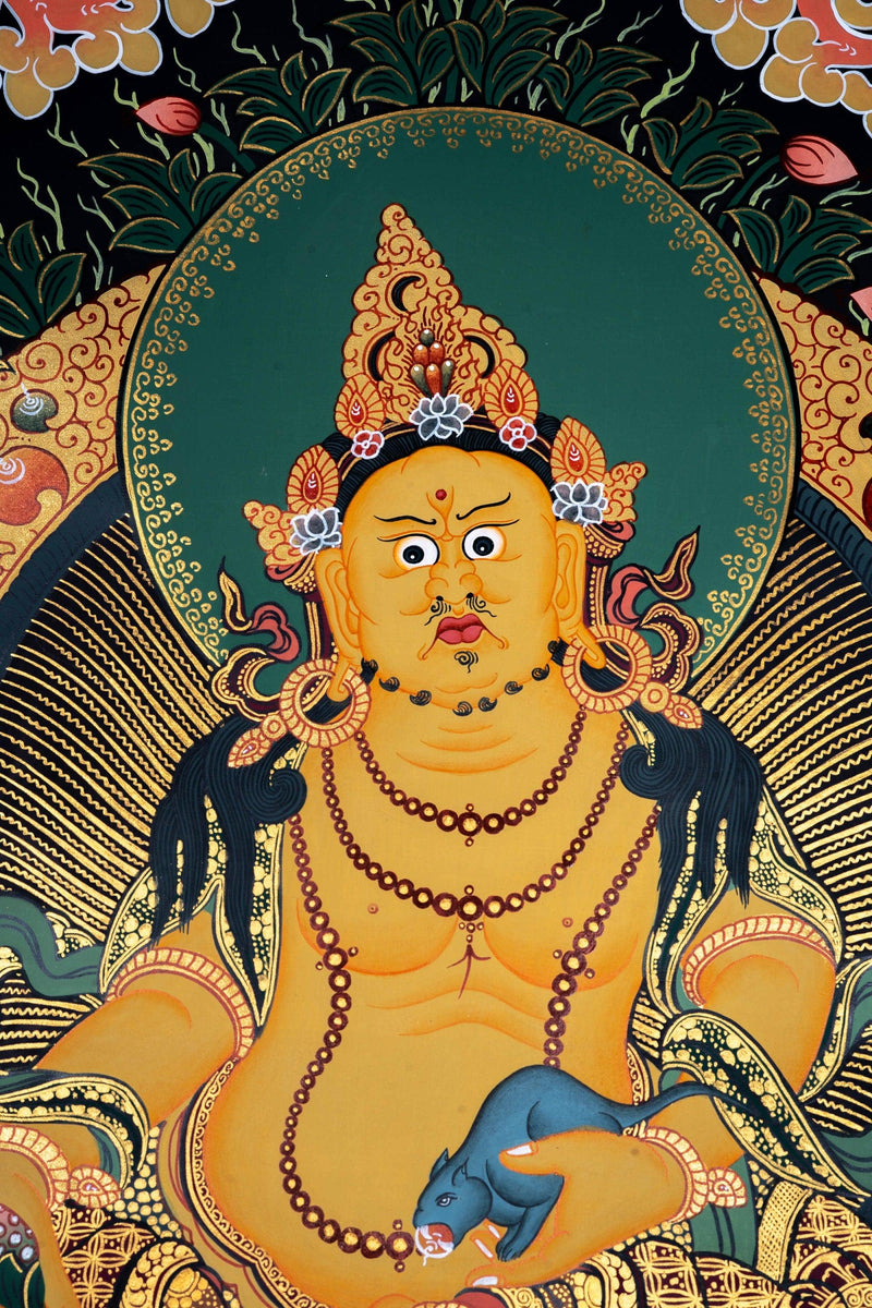 Zambala the fortune of wealth thangka painting