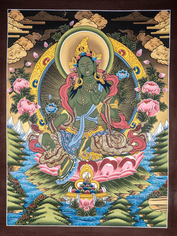 Tibetan Thangka Painting Green Tara at best price