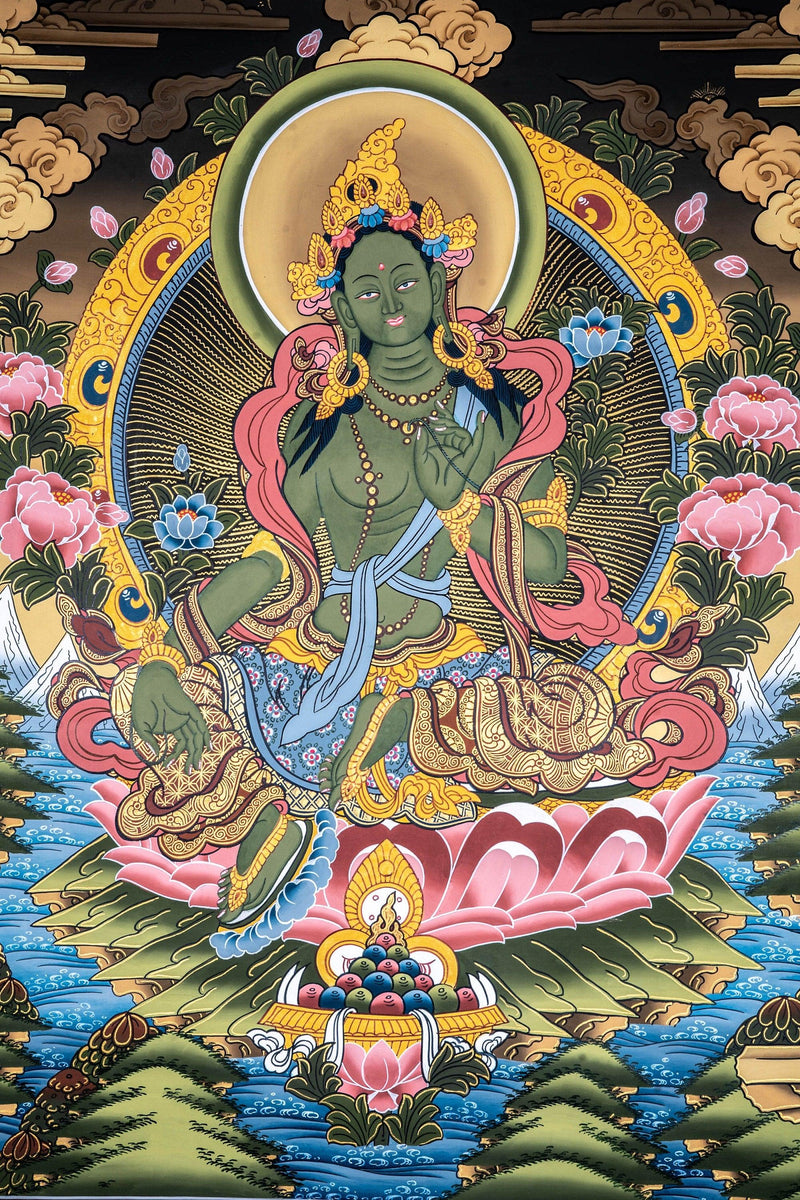 Tibetan Thangka Painting Green Tara at best price