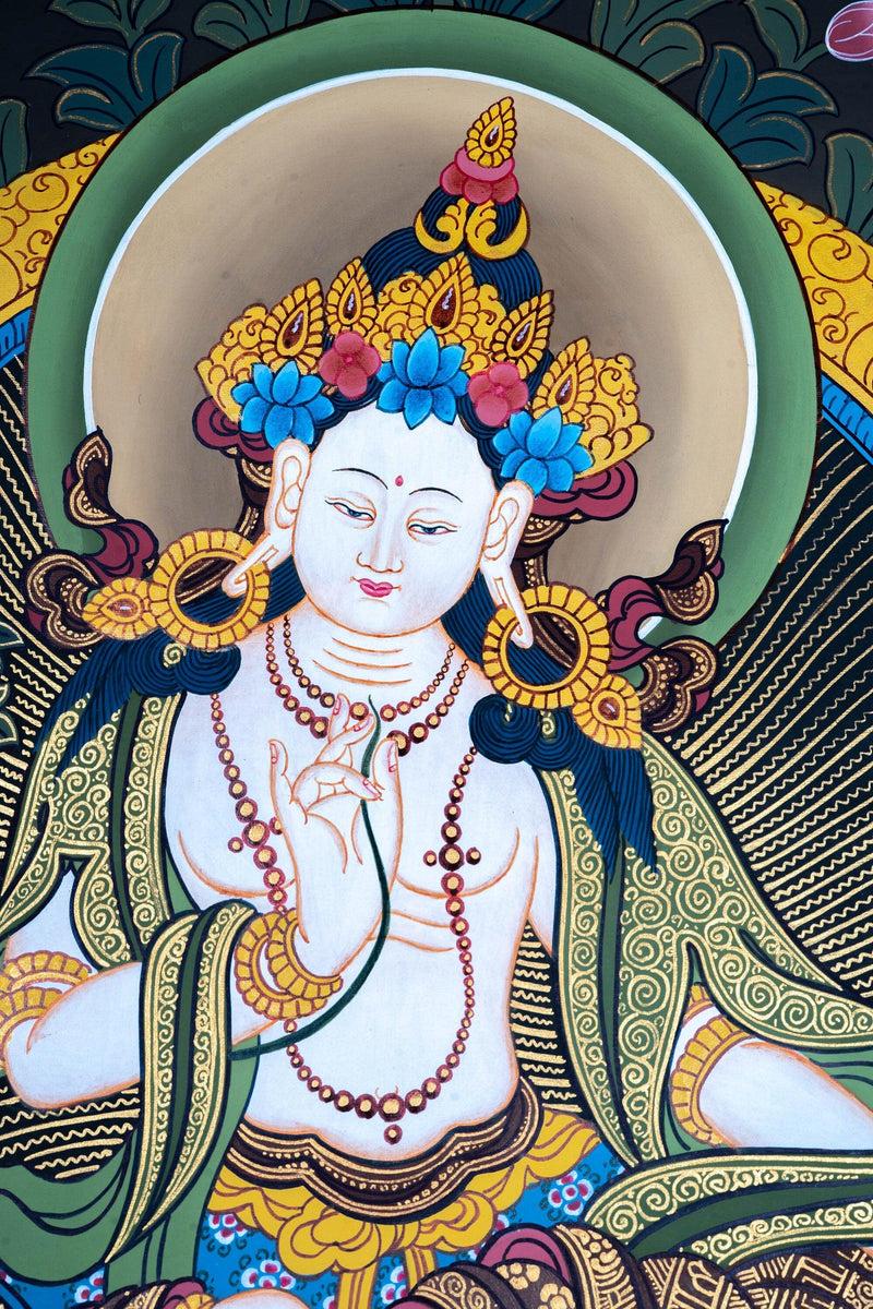 Tara on elephant thangka painting