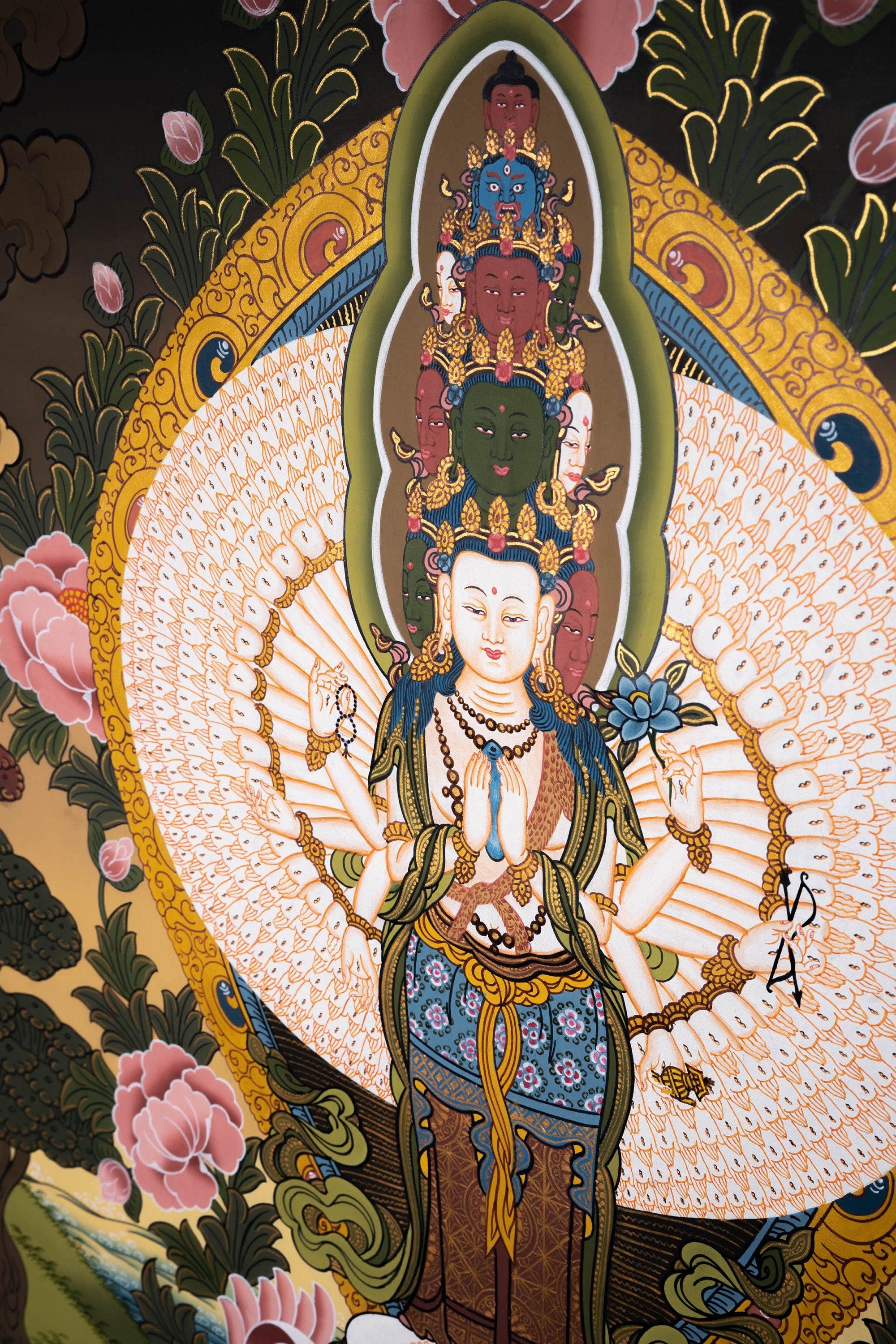 1000 Arms Avalokiteshvara thangka art