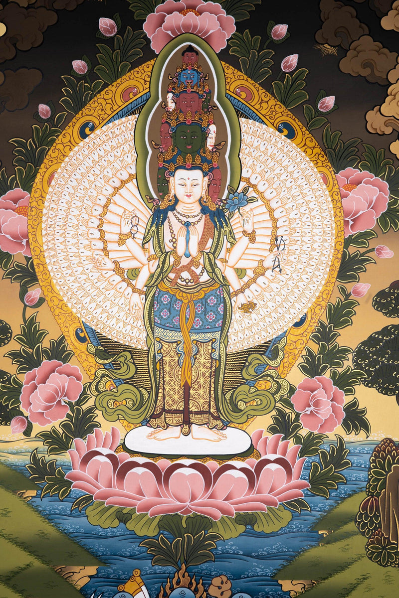 1000 Arms Avalokiteshvara thangka art