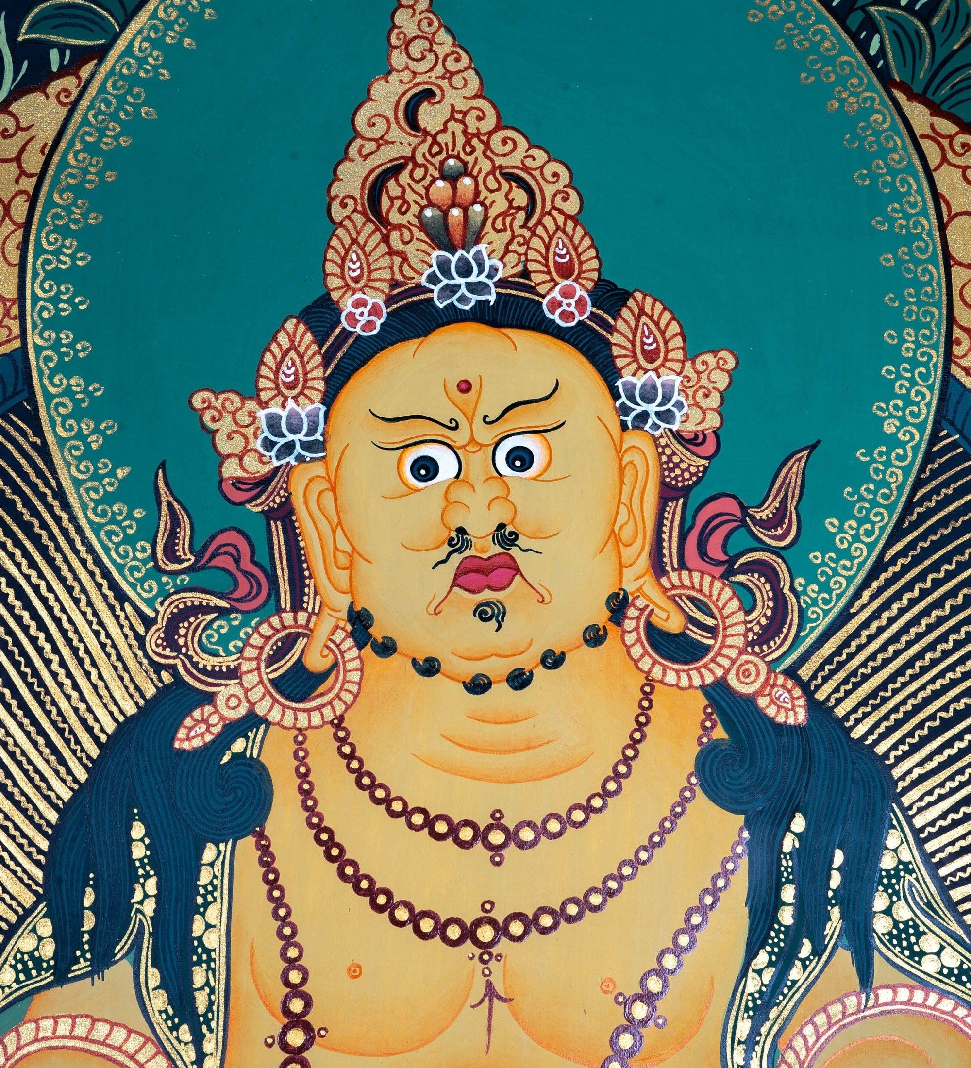 Dzambala the god of wealth Thangka painting 