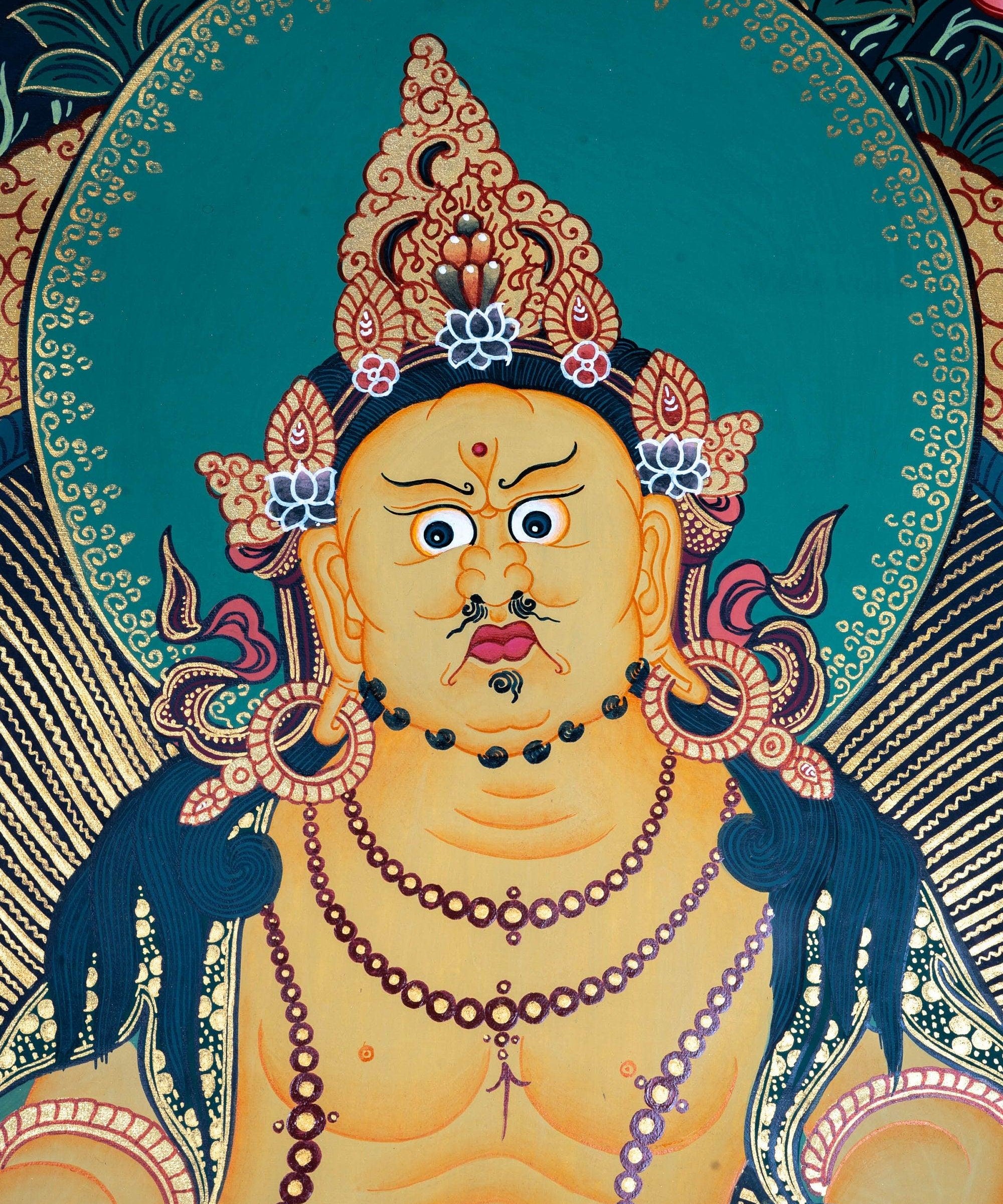 Dzambala the god of wealth Thangka painting 