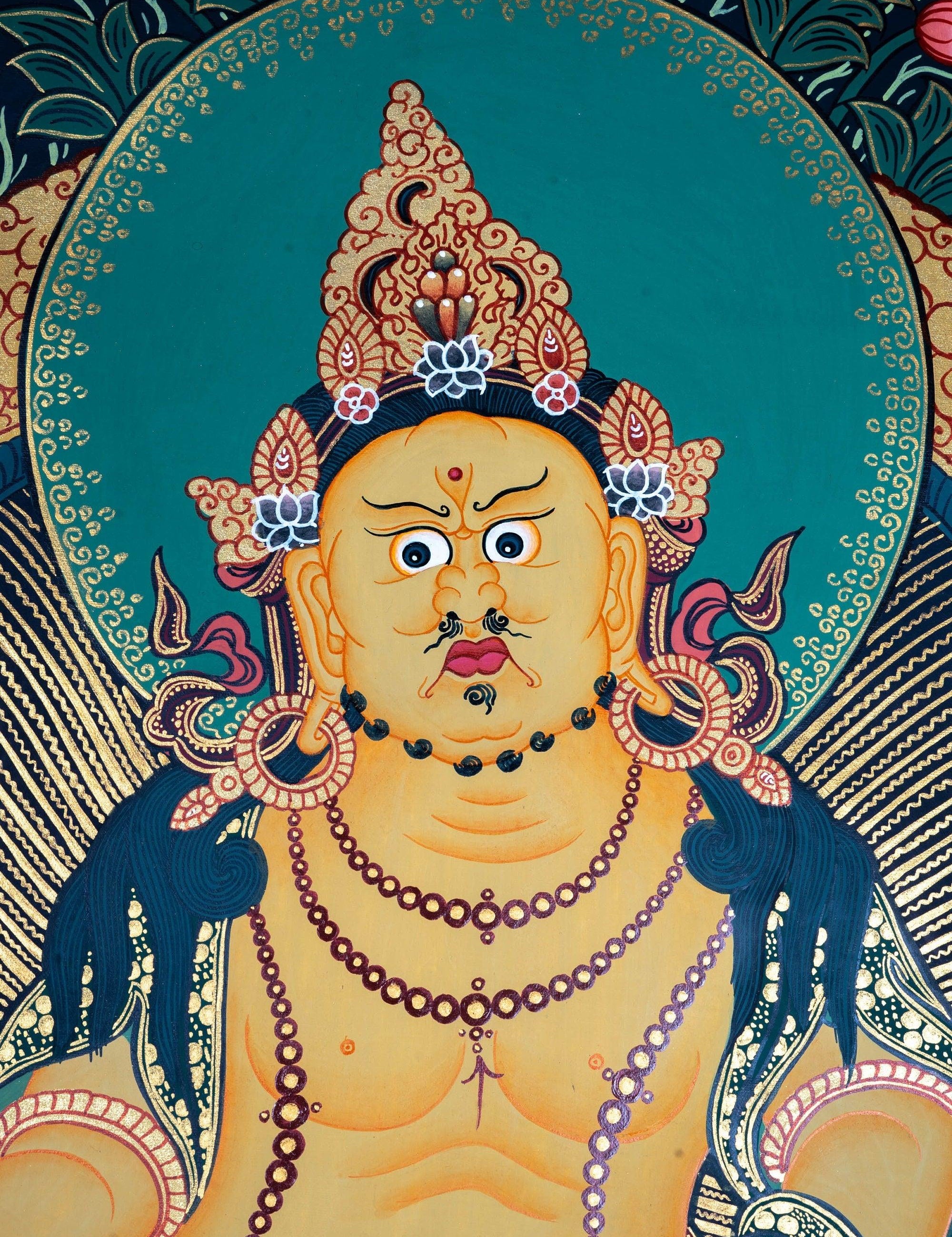 Dzambala the god of wealth Thangka painting 