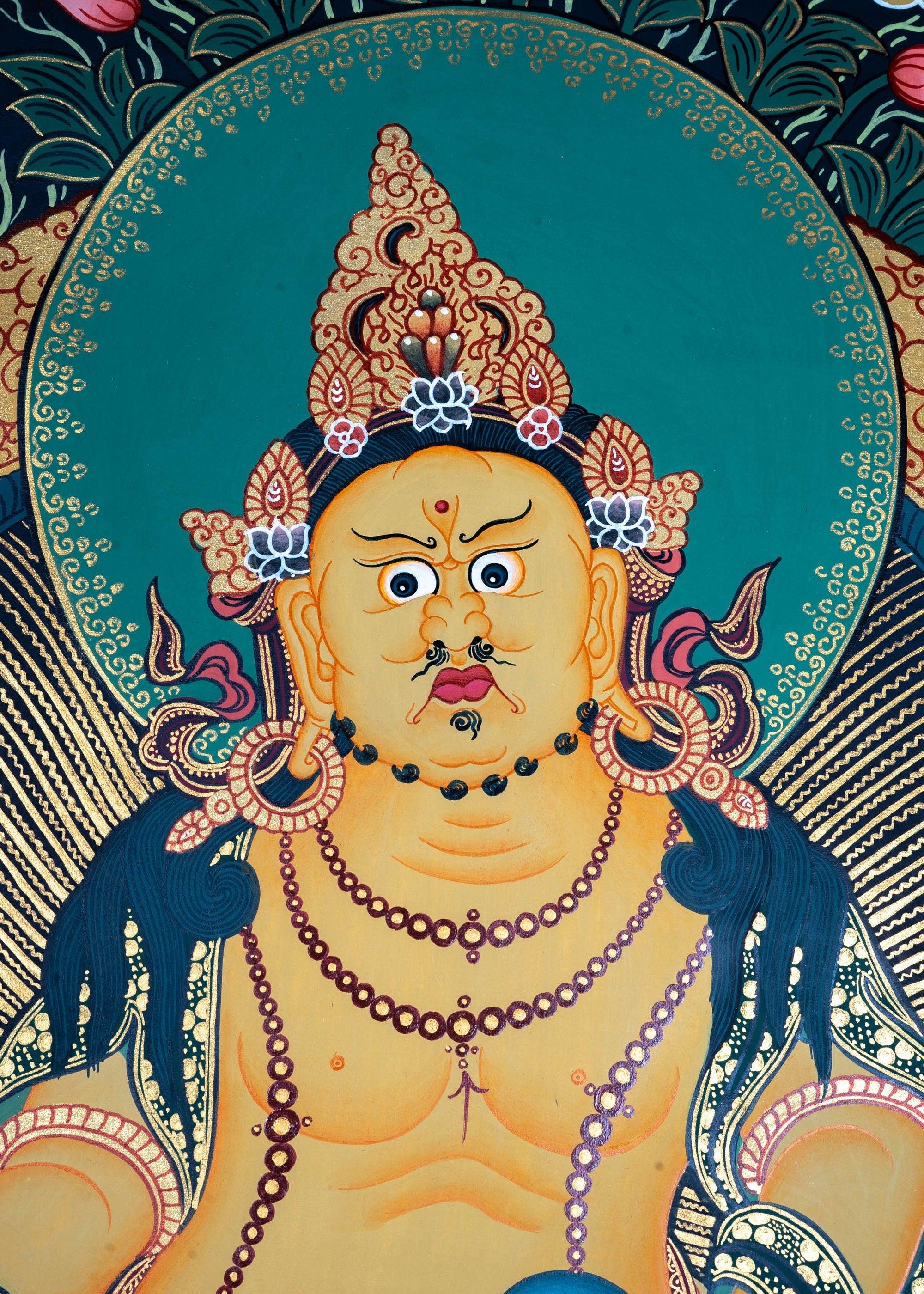 Dzambala the god of wealth Thangka painting 