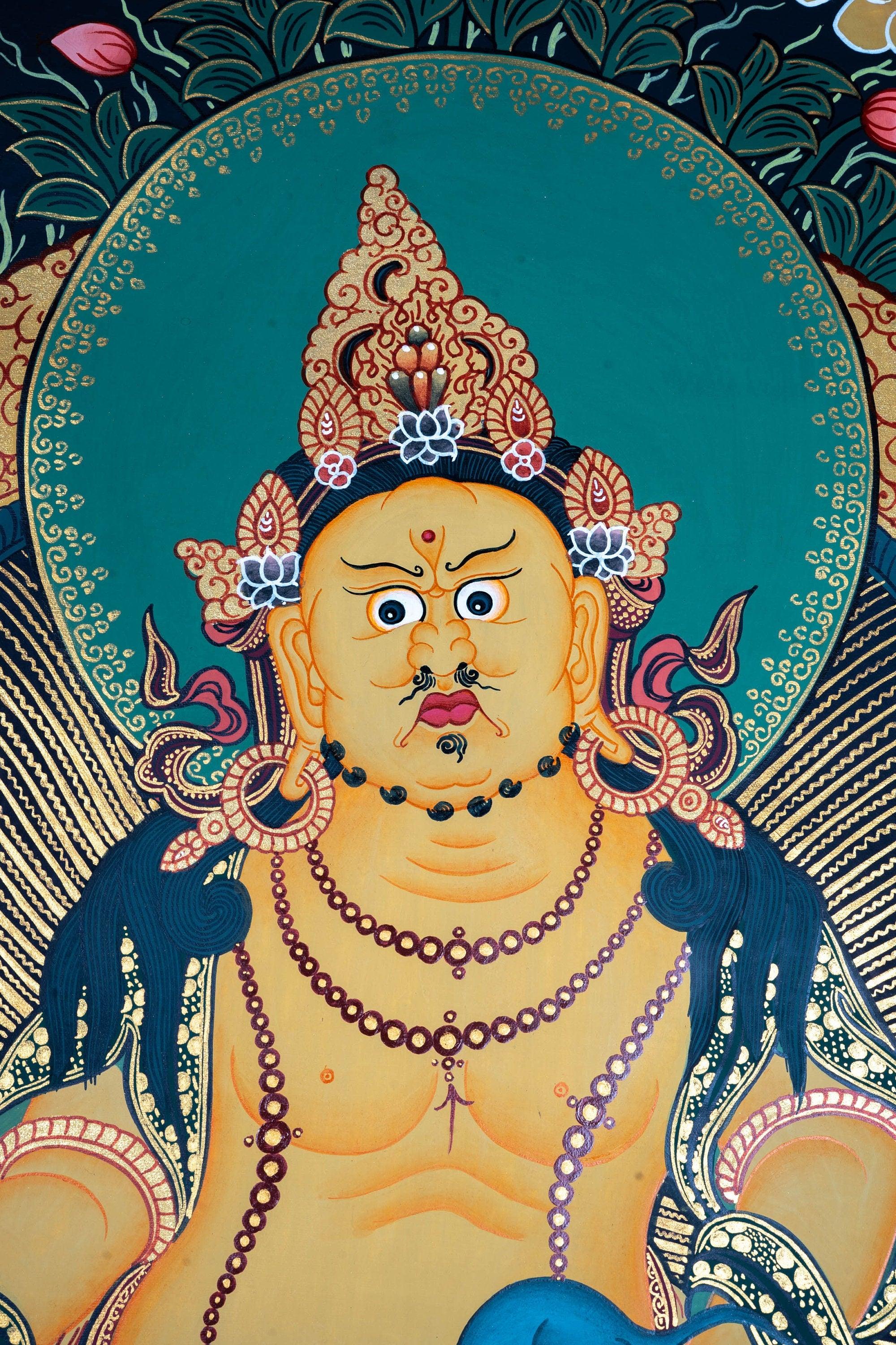 Dzambala the god of wealth Thangka painting 