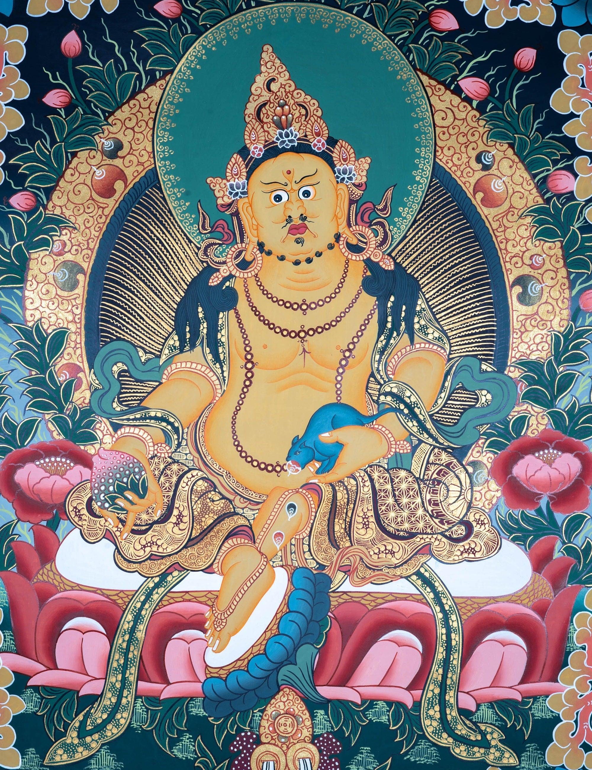 Dzambala the god of wealth Thangka painting 