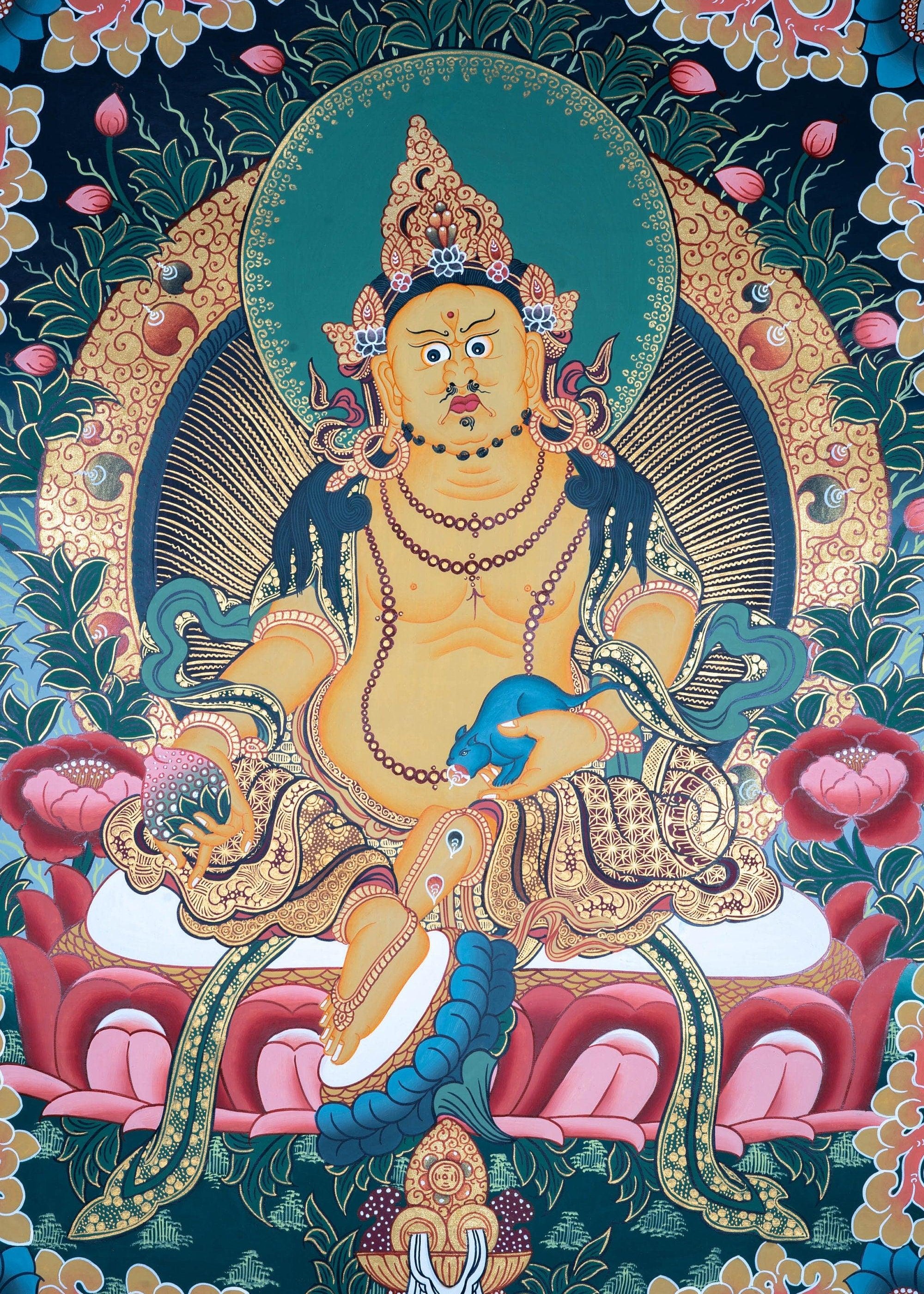 Dzambala the god of wealth Thangka painting 