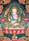 Manjushri Thangka painting in Chinese Art . Buddha of Wisdom and  cutting ignorance with his sword of flames.