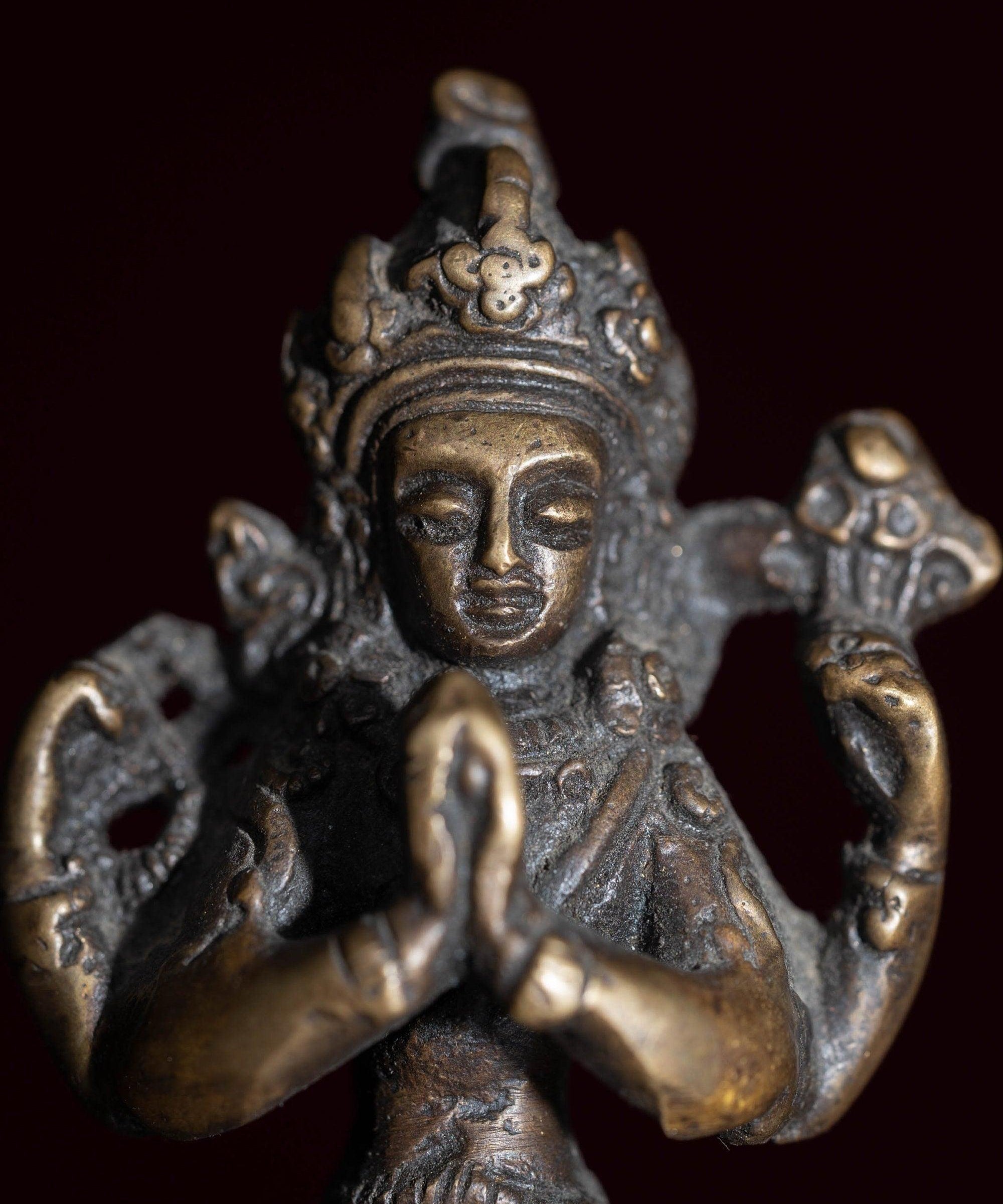 Small size metal statue Antique Chengresi Buddha Statue