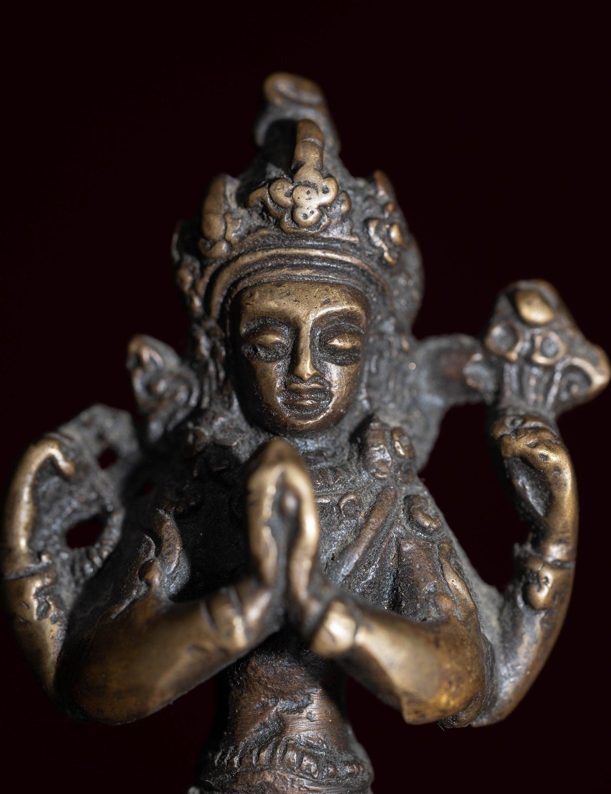 Small size metal statue Antique Chengresi Buddha Statue