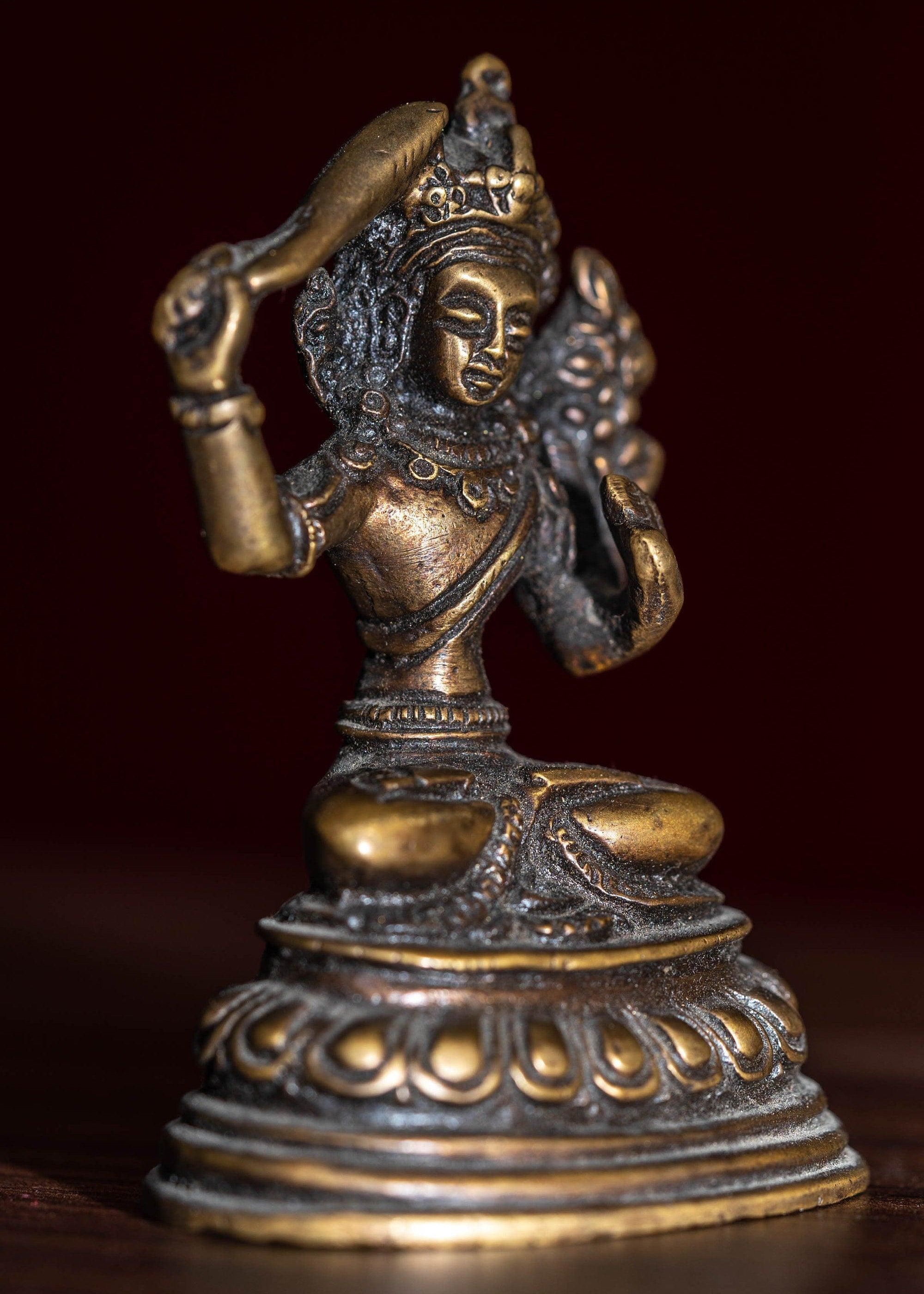 Amoghasiddhi Small size Buddha statue is gold plated for gifts, home and altar space