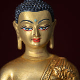 Medicine Buddha healing gold plated statue small size metal craft 