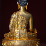 Medicine Buddha healing gold plated statue small size metal craft 