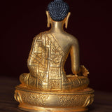Medicine Buddha healing gold plated statue small size metal craft 