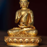 Amoghasiddhi Small size Buddha statue is gold plated for gifts, home and altar space