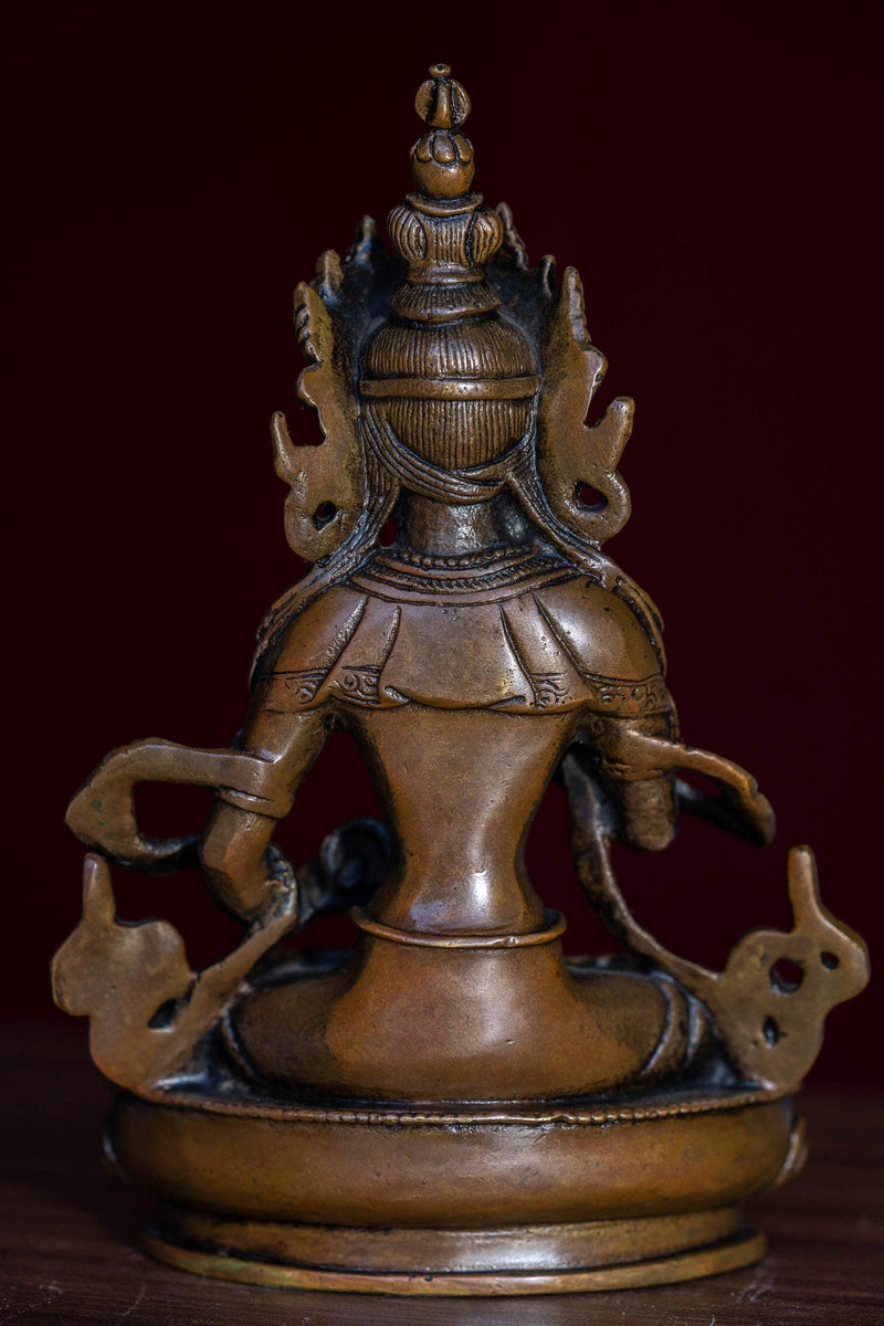Tiny Metal Statue copper of Bajrasattva Buddha for decor, altar space