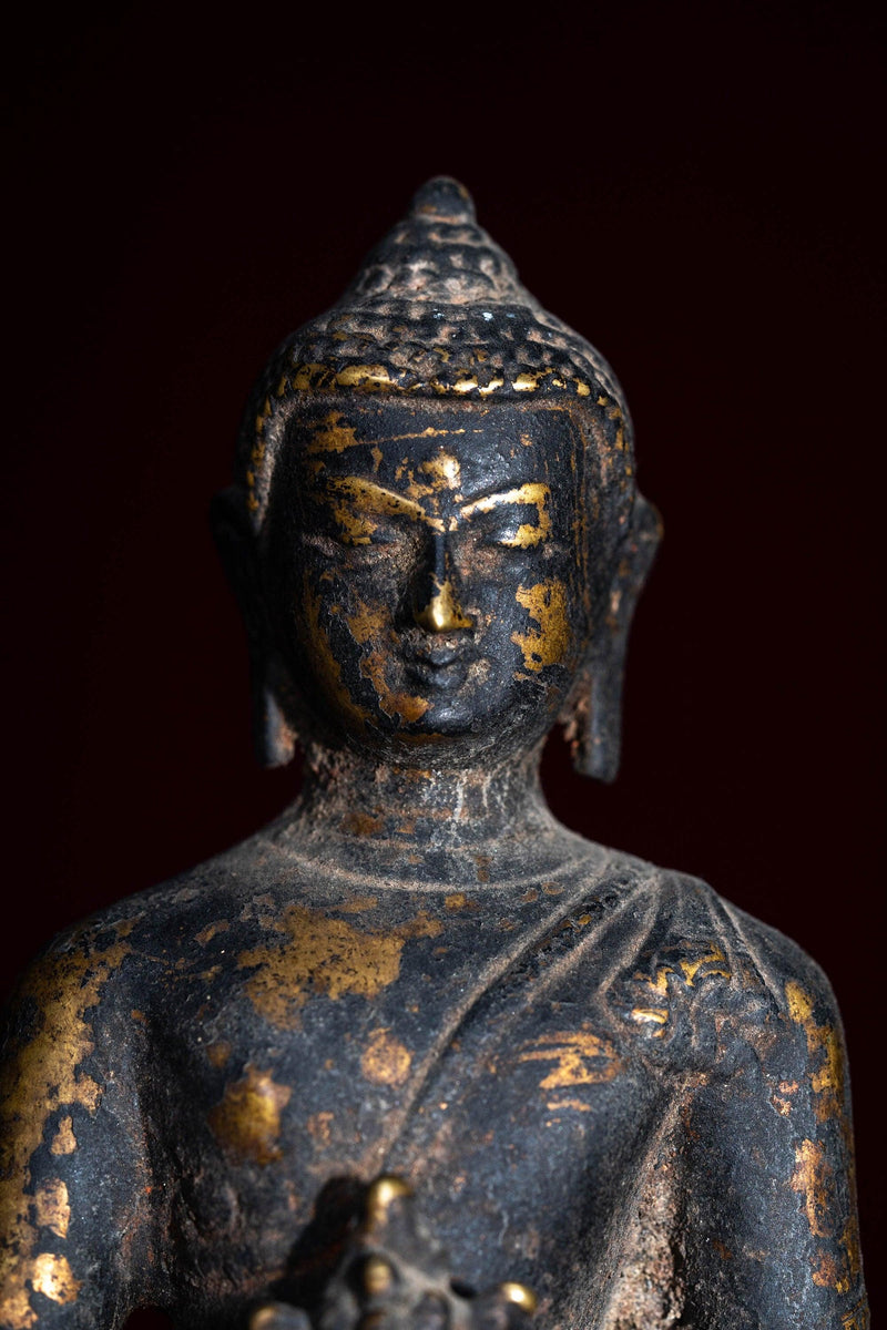 antique collection piece of Medicine Buddha metal -bronze statue