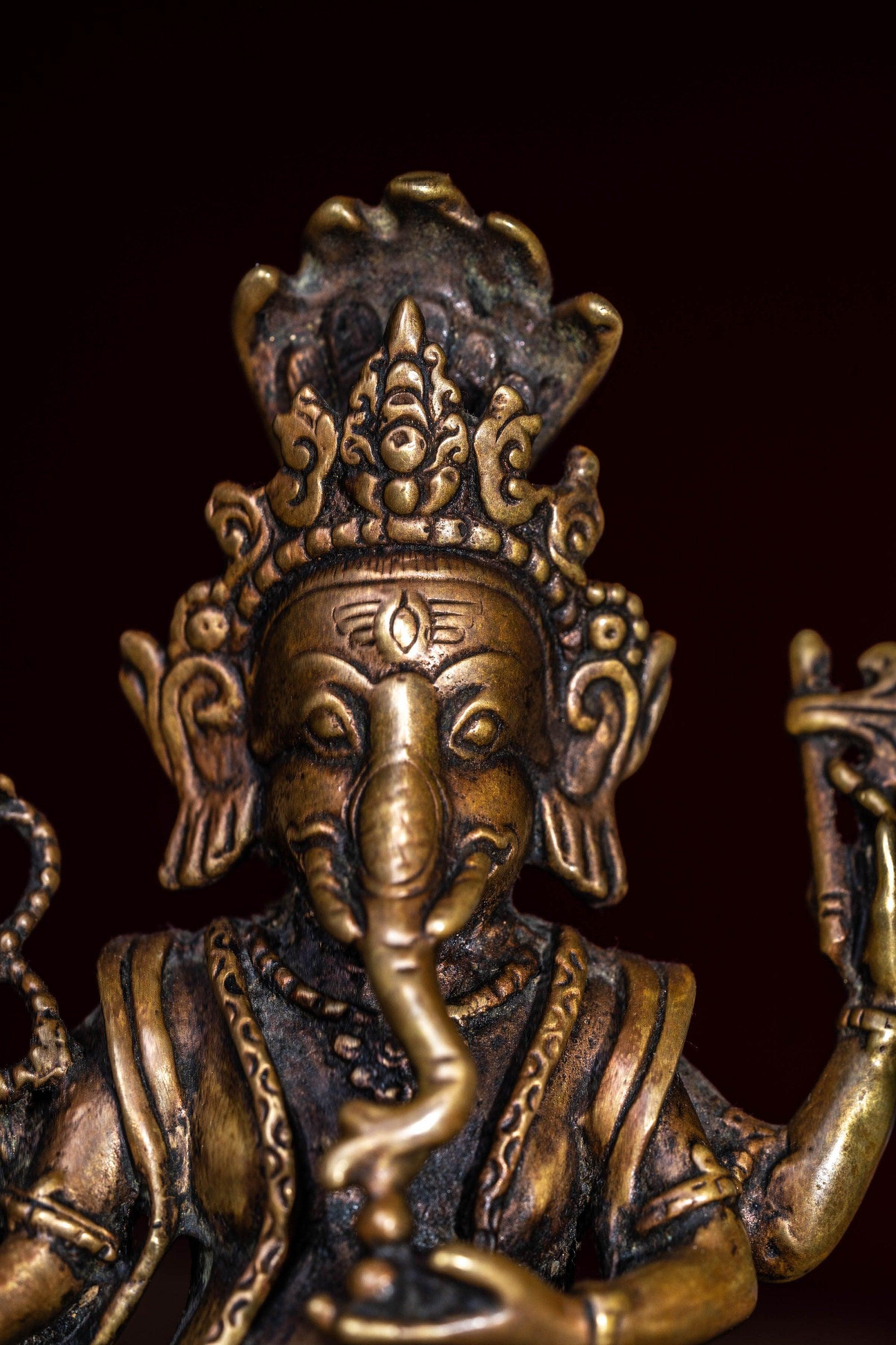 Handmade Copper Ganesh Statue.