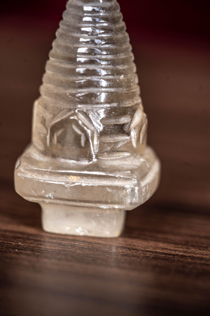 Crystal Buddha Stupa handmade for yantra , tantra practice