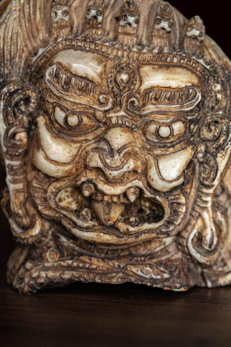 Mahakal bone statue with carving