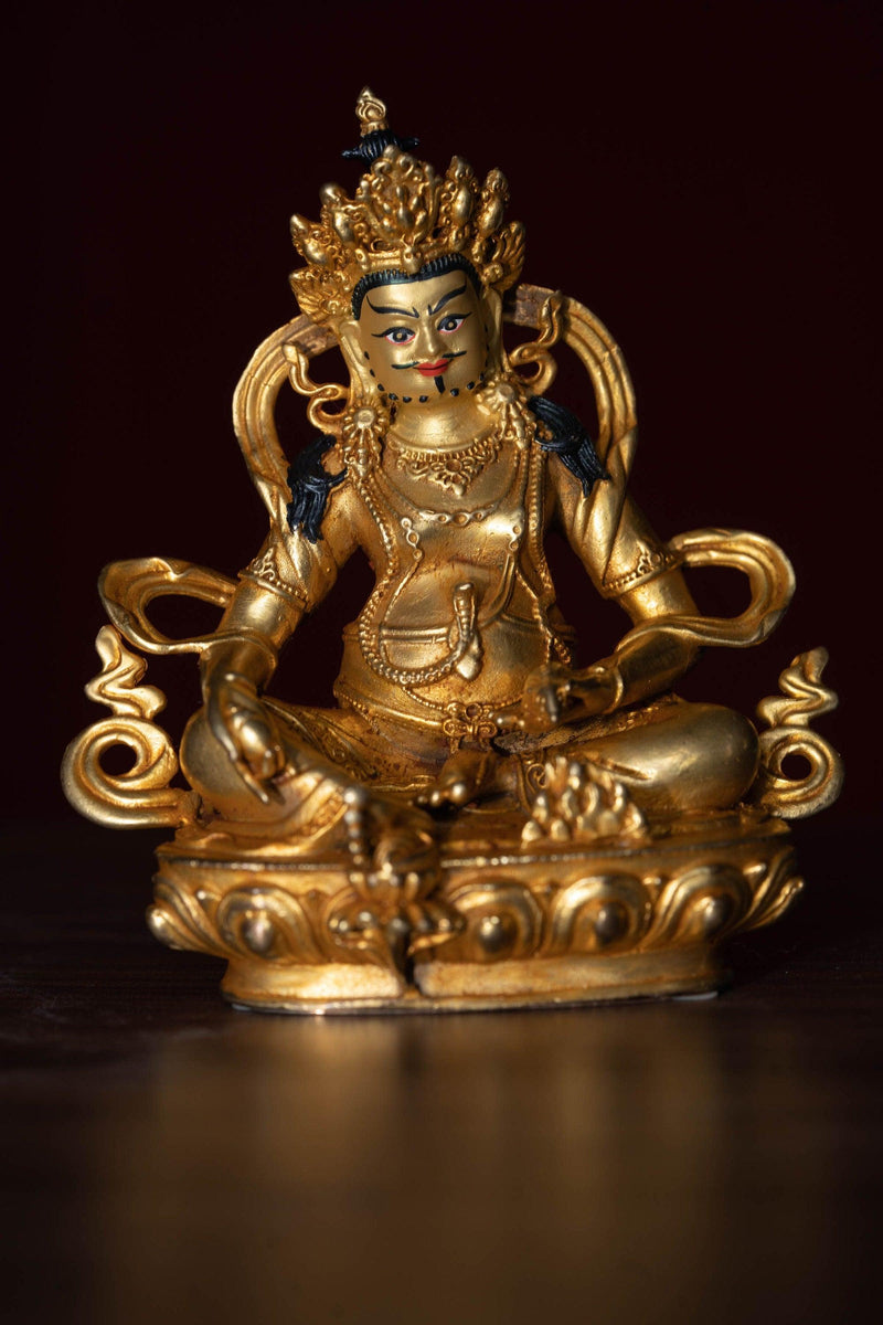 Small size gold plated zambala statue - God of wealth and fortune