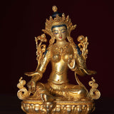 Green tara metal statue small size for home, decor, altar space