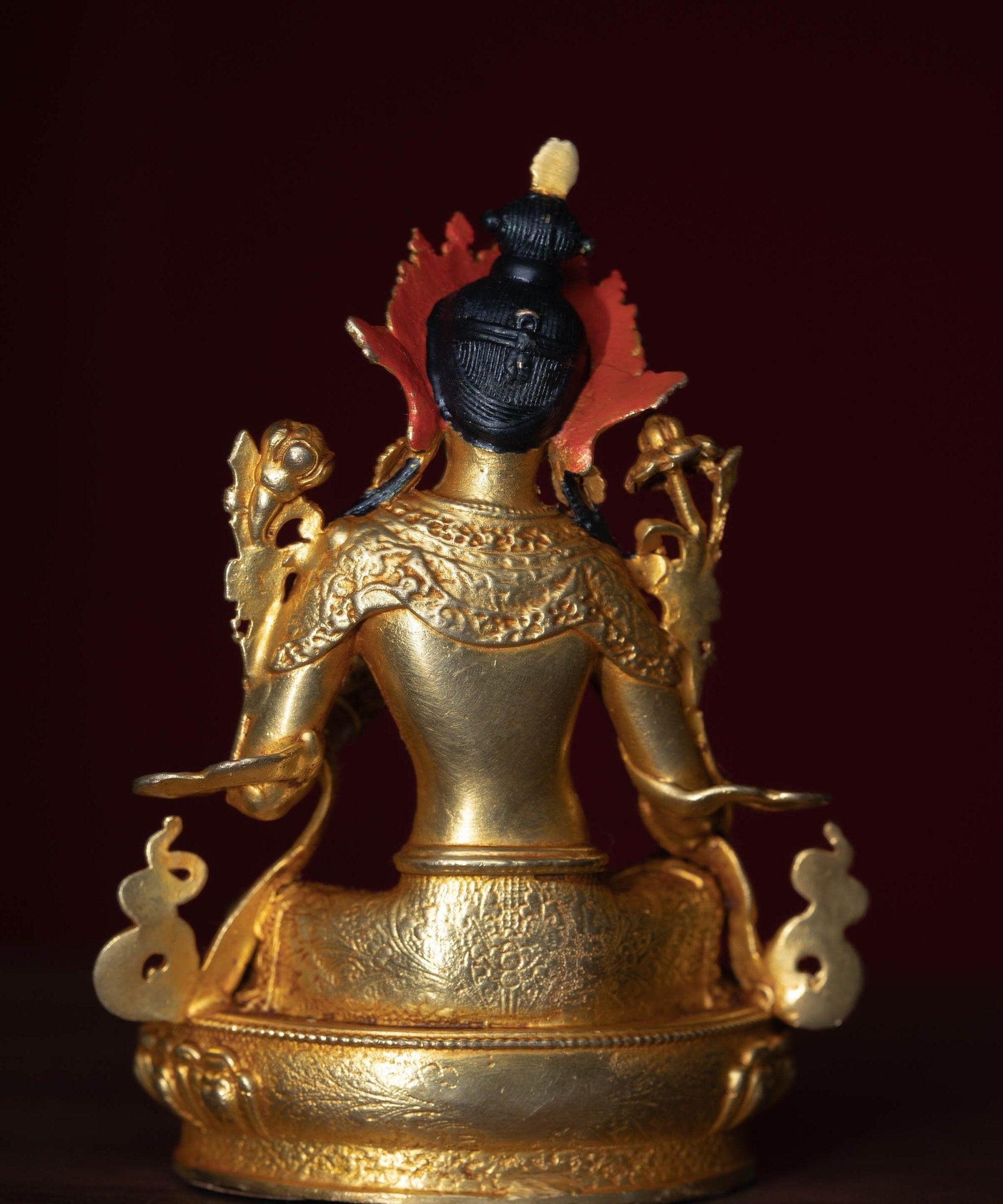 Green tara metal statue small size for home, decor, altar space