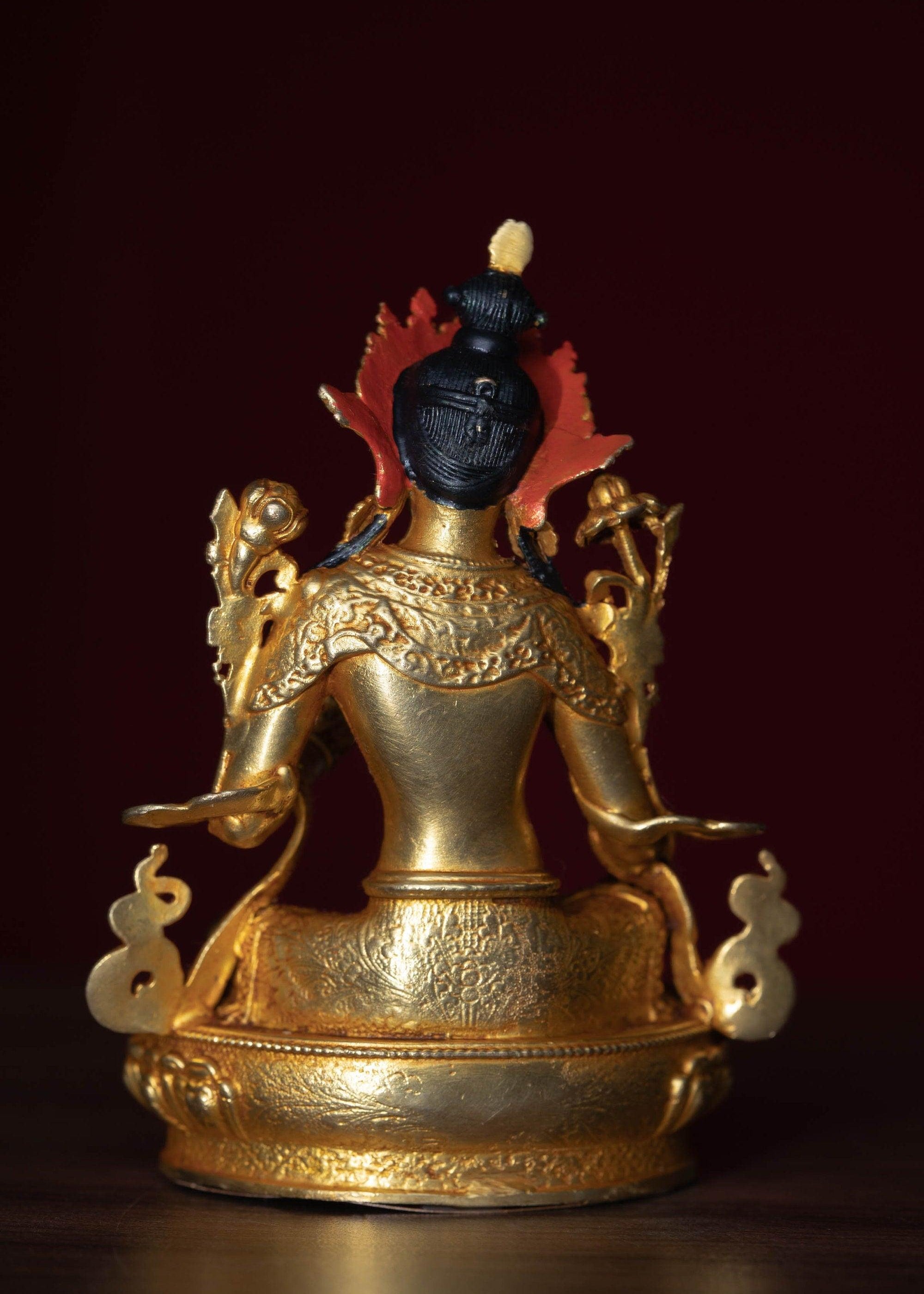 Green tara metal statue small size for home, decor, altar space