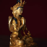Chengresi statue gold plated small size for meditation and altar space