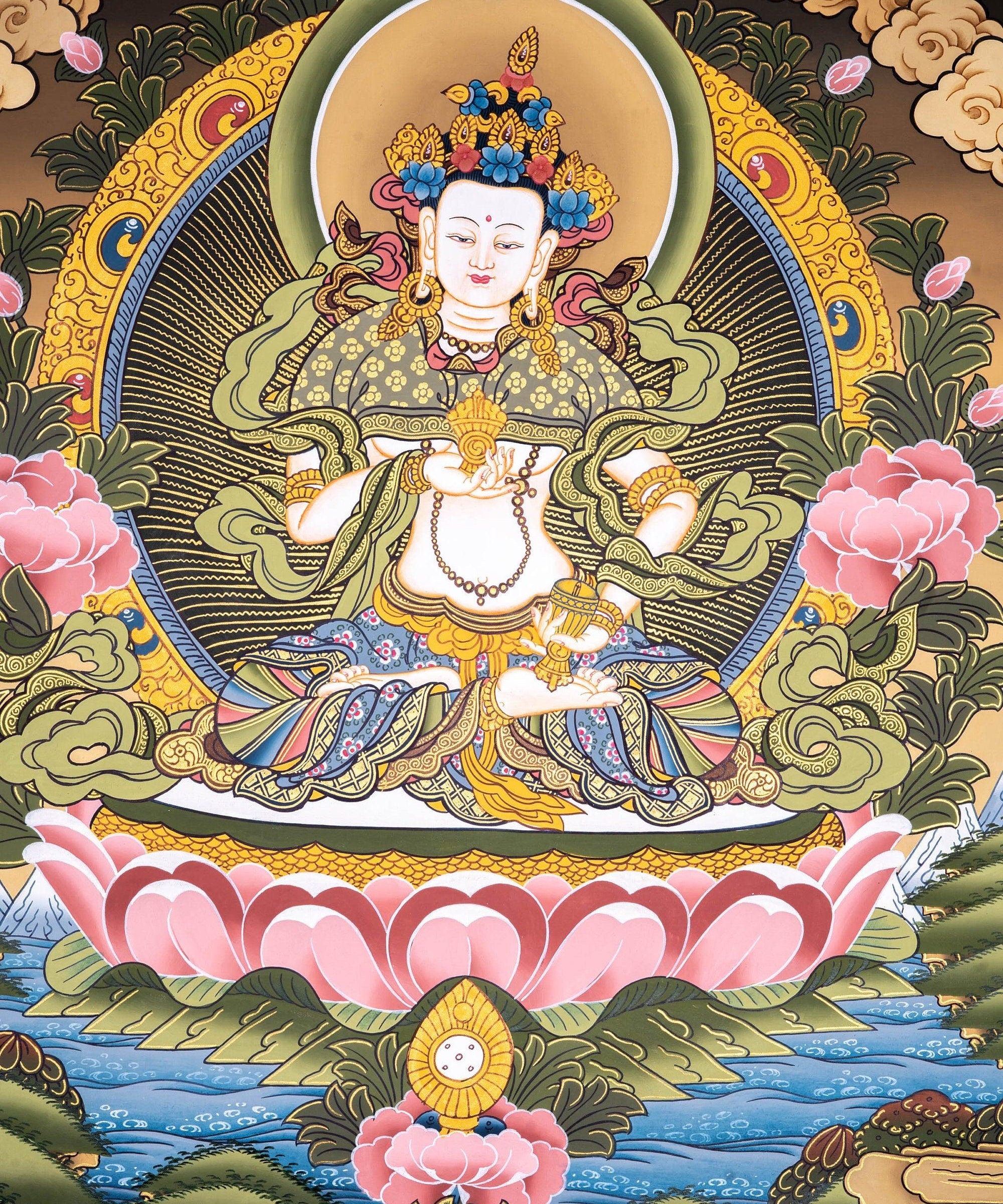 Great Purifier Vajrasattva  - Genuine Thangka Painting - Himalayas Shop