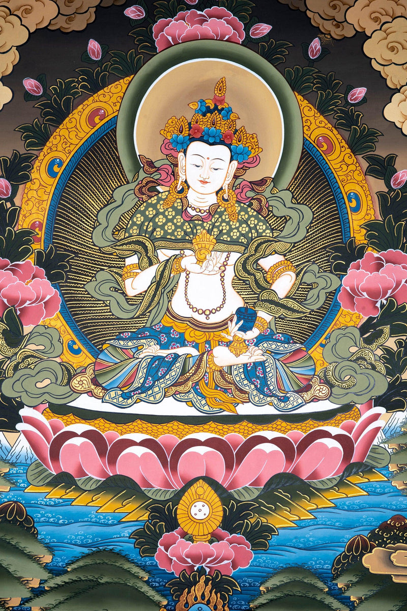 Great Purifier Vajrasattva  - Genuine Thangka Painting - Himalayas Shop