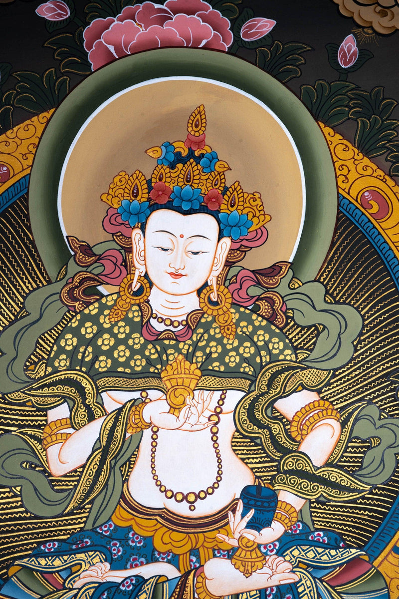 Great Purifier Vajrasattva  - Genuine Thangka Painting - Himalayas Shop