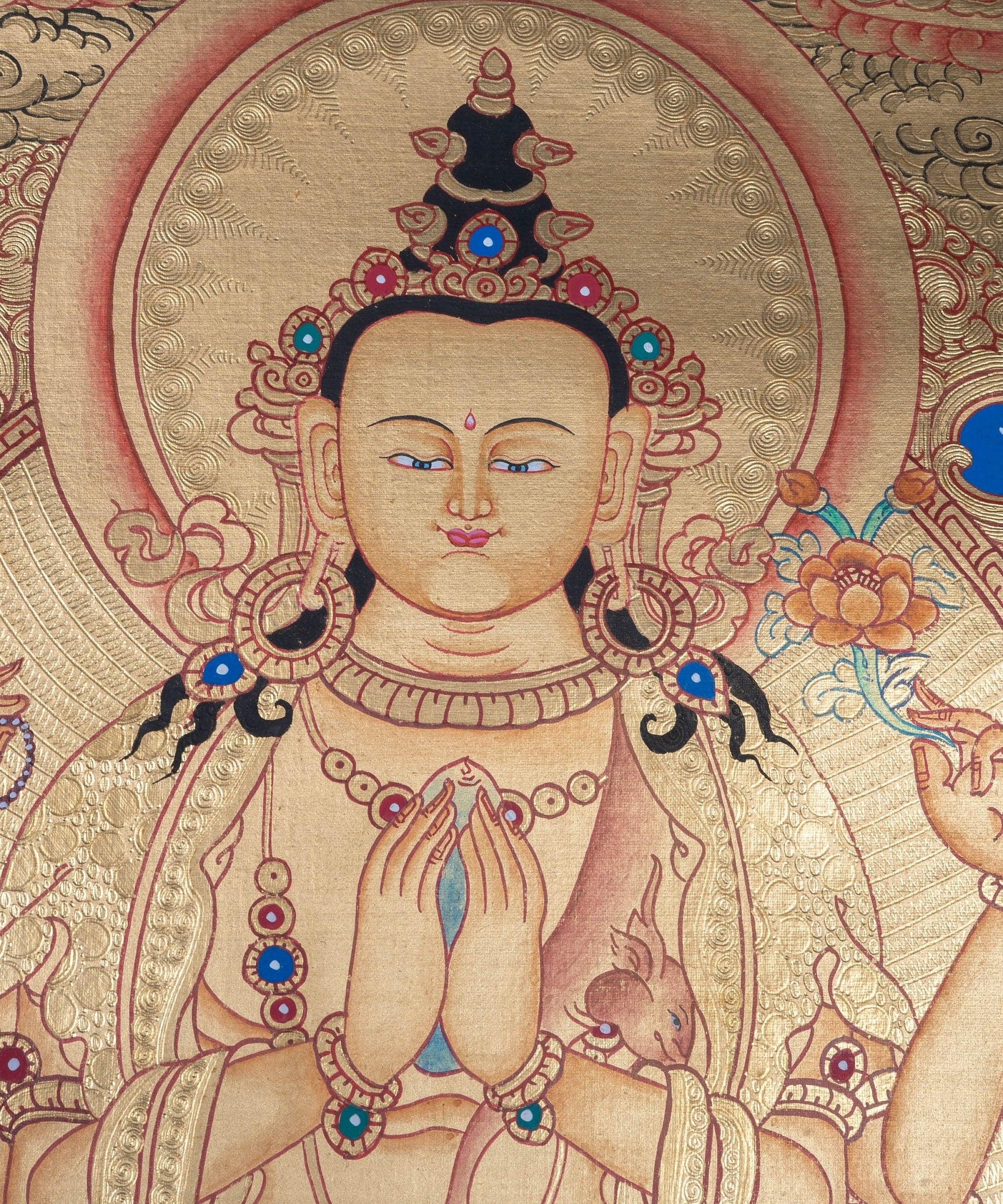 Lyap Chengresi Bodhisattva Thangka Painting - Himalayas Shop